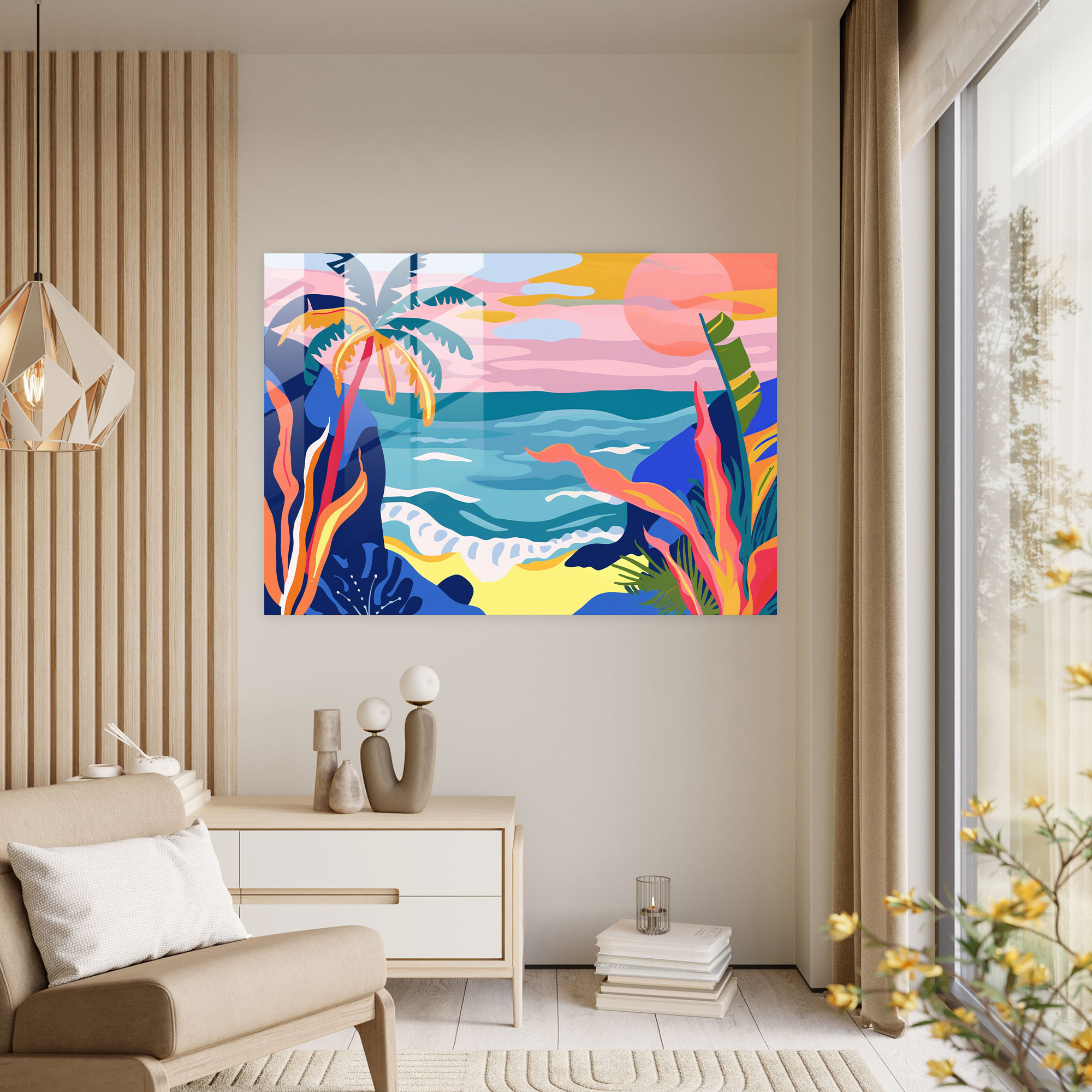 Henri Matisse Glass Art - Seaside Landscape - Henri Matisse, Glass Art, Wall Decoration, Glass Print