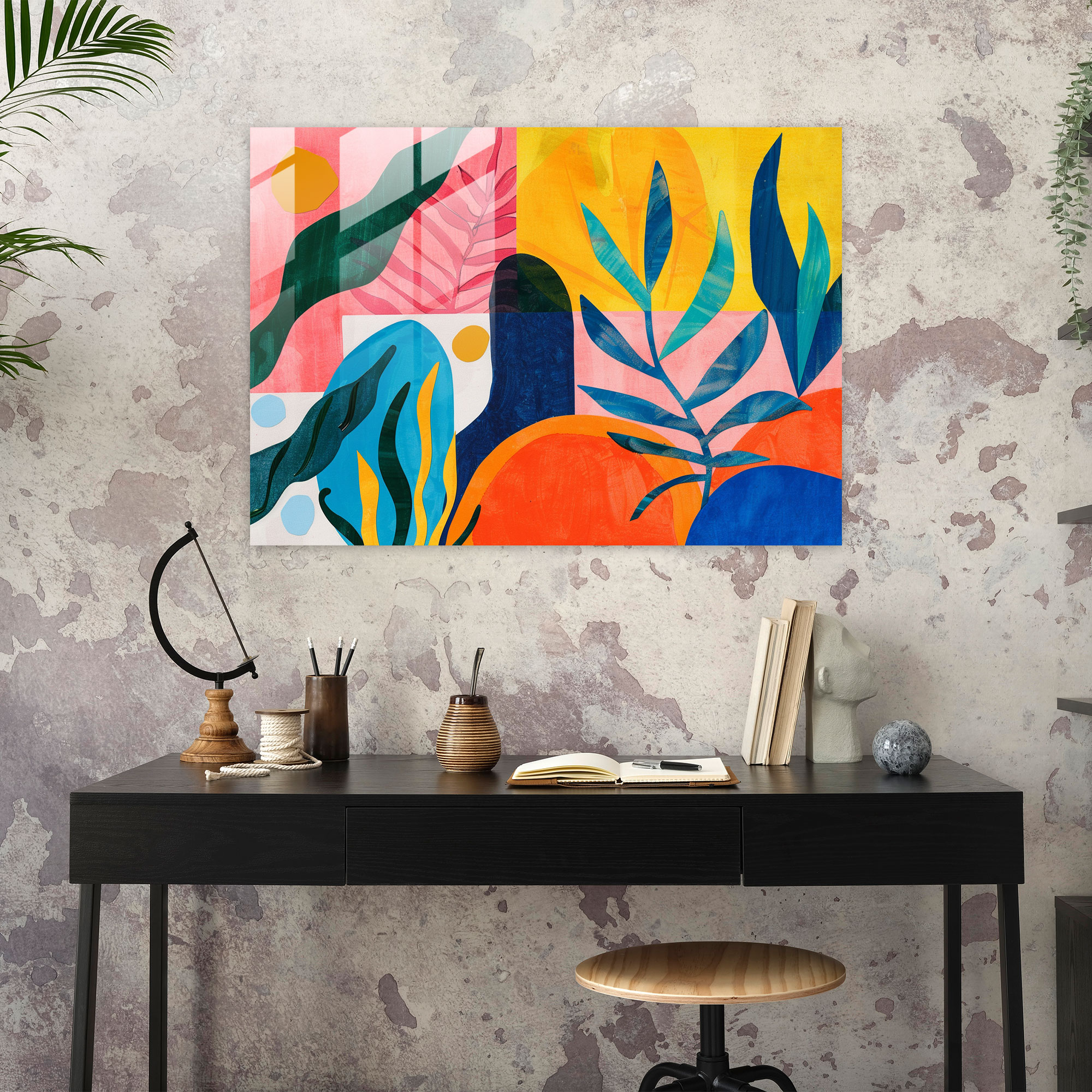 Henri Matisse Glass Wall Art - Dynamic Composition - Henri Matisse, Henri Matisse, Organic Shapes, Home Decoration
