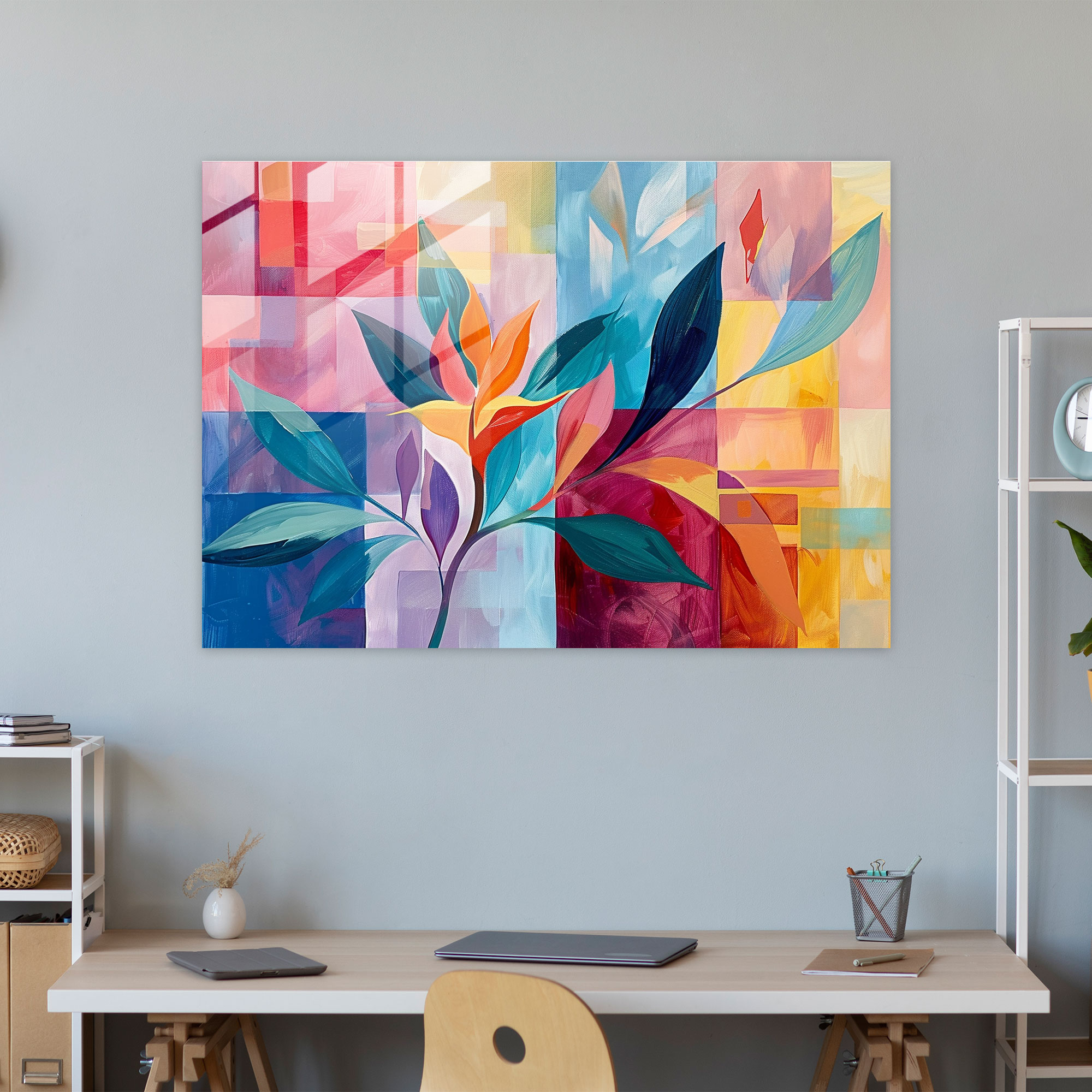 Henri Matisse Glass Print: Colorful Geometric Shapes - Henri Matisse, Home Decoration, Wall Decoration, Glass Wall Art
