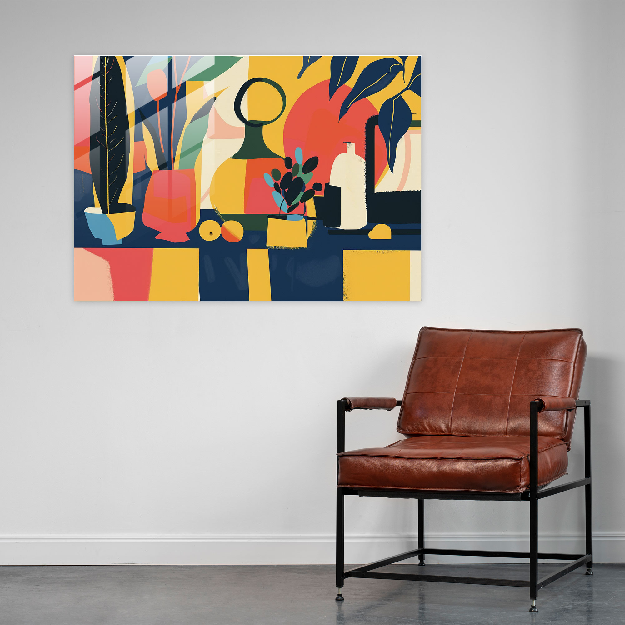 Bold Geometric Glass Wall Art - Henri Matisse, Glass Art, Modern Art, Glass Wall Art