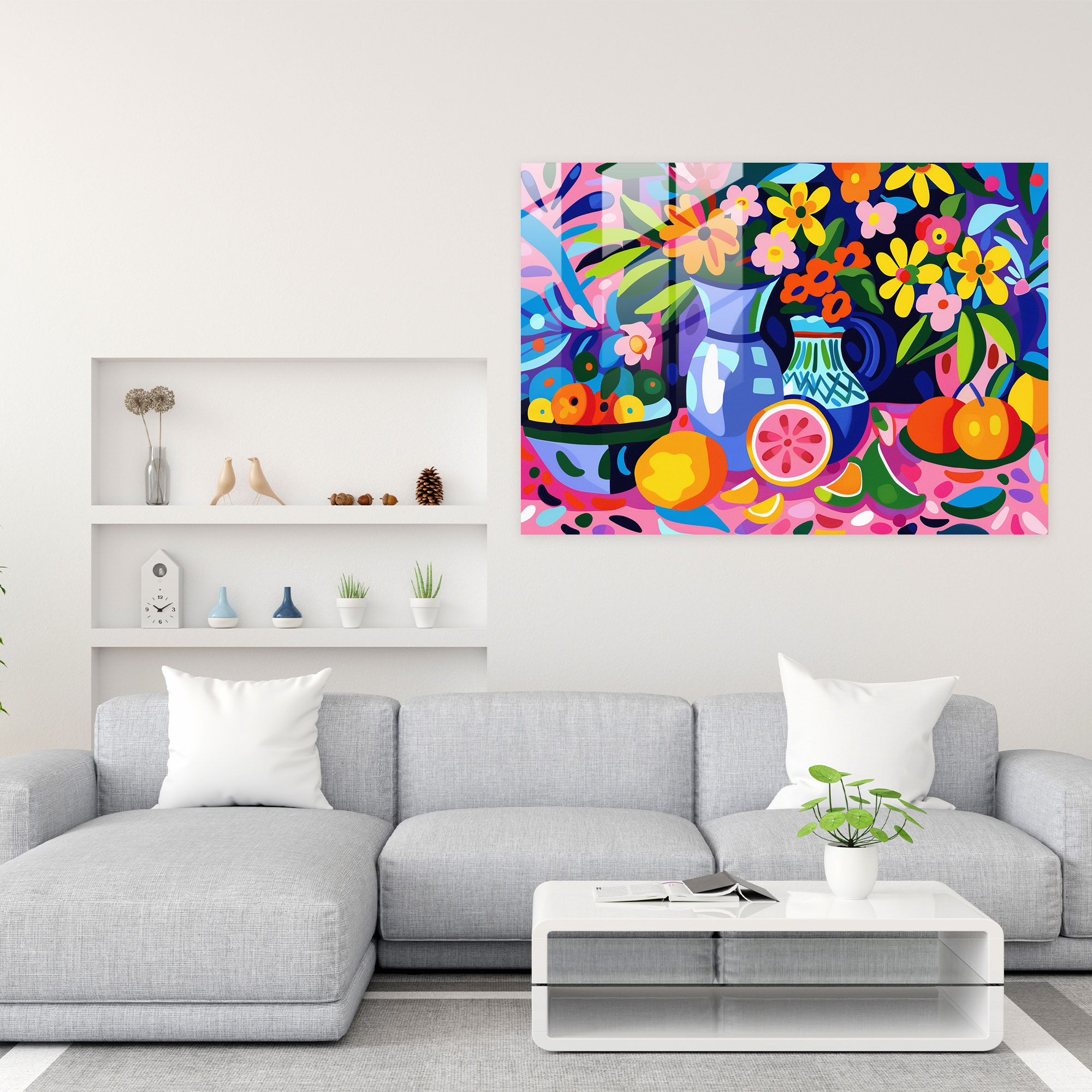 Henri Matisse Home Decoration: Colorful Still Life Glass Print - Henri Matisse, Home Decoration, Modern Art, Glass Print