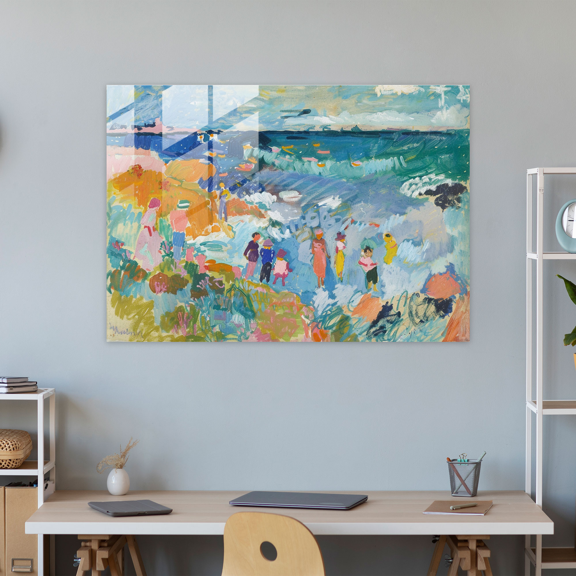 Henri Matisse Glass Print: Seaside Figures Glass Wall Art - Henri Matisse, Henri Matisse, Glass Wall Art, Glass Print