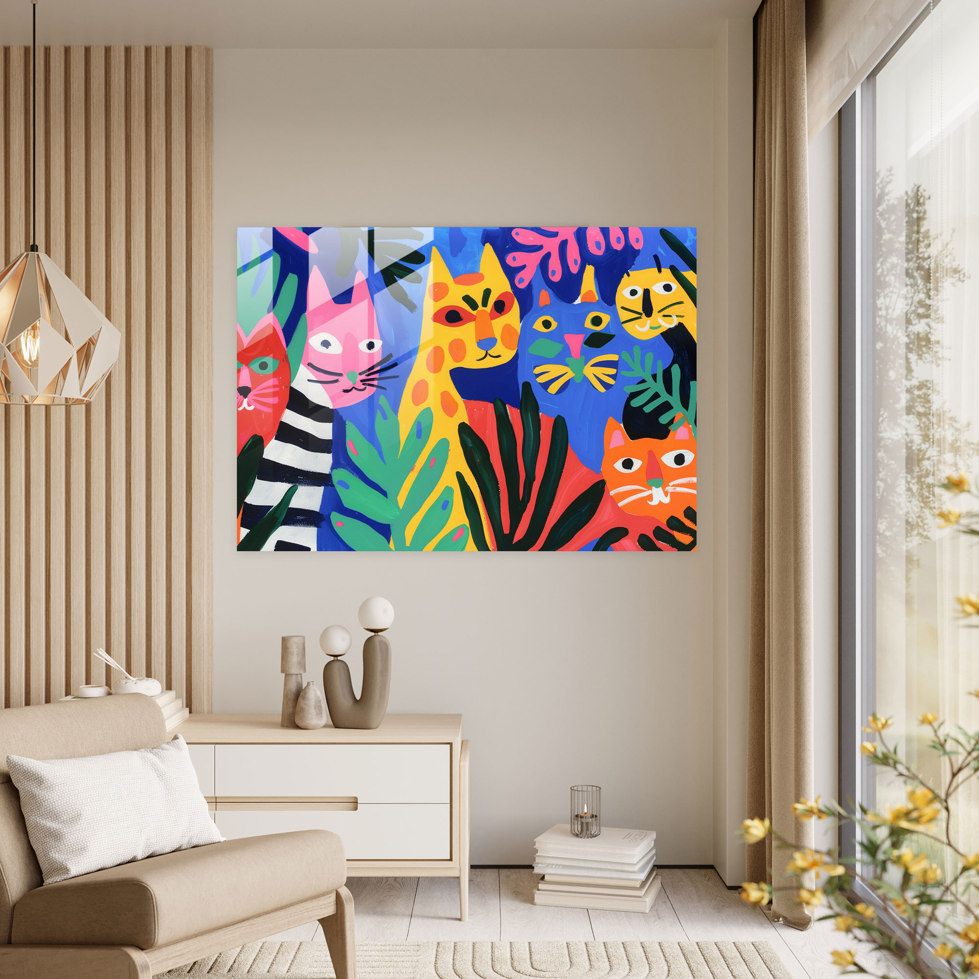 Playful Animals Glass Print In Henri Matisse Style - Henri Matisse, Glass Print, Glass Art, Henri Matisse