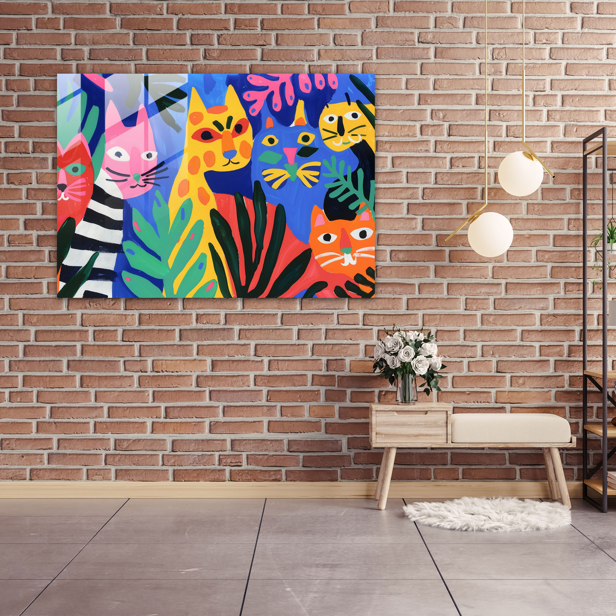 Playful Animals Glass Print In Henri Matisse Style - Henri Matisse, Glass Print, Glass Art, Henri Matisse