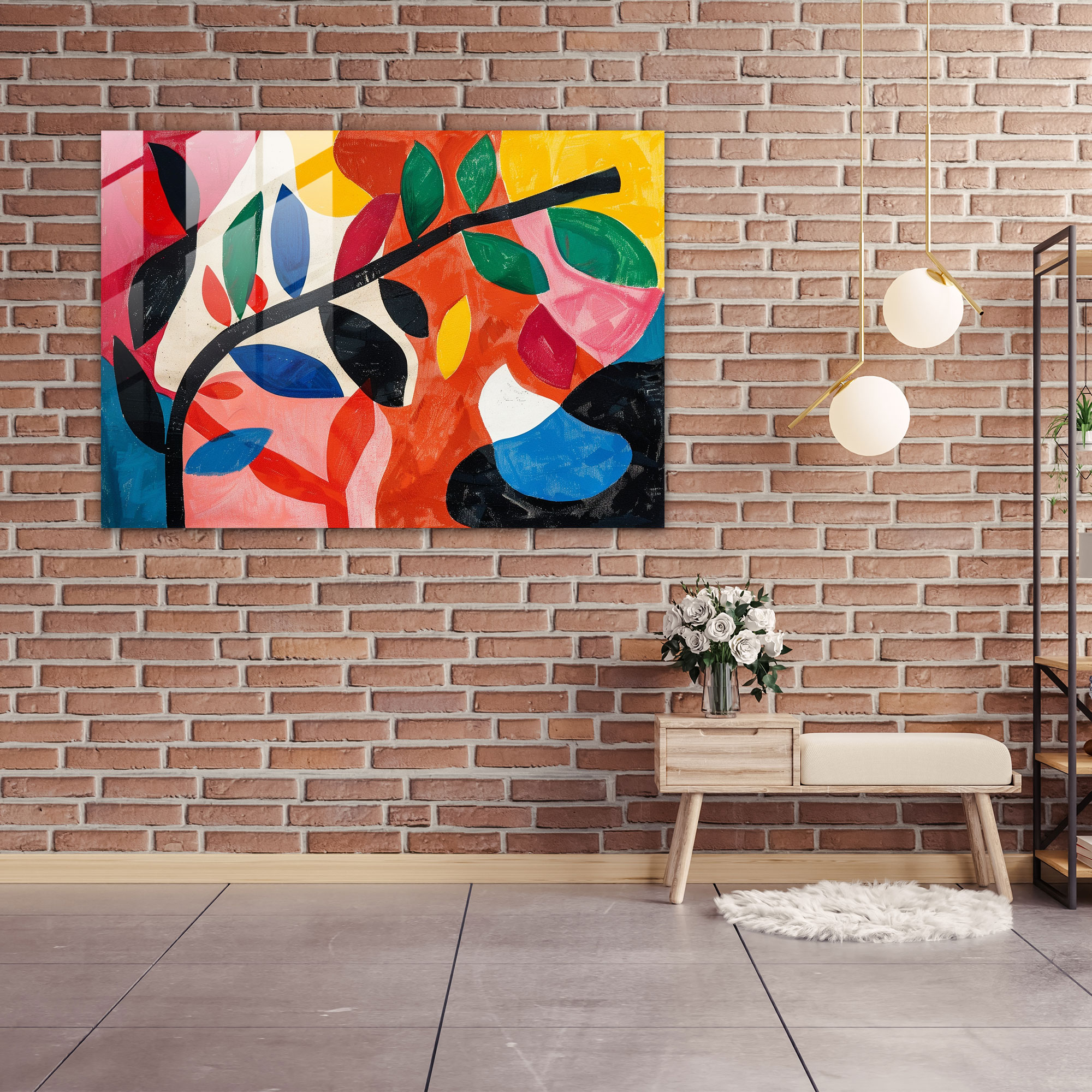Dynamic Composition Glass Wall Art Inspired By Henri Matisse - Henri Matisse, Glass Wall Art, Glass Art, Henri Matisse