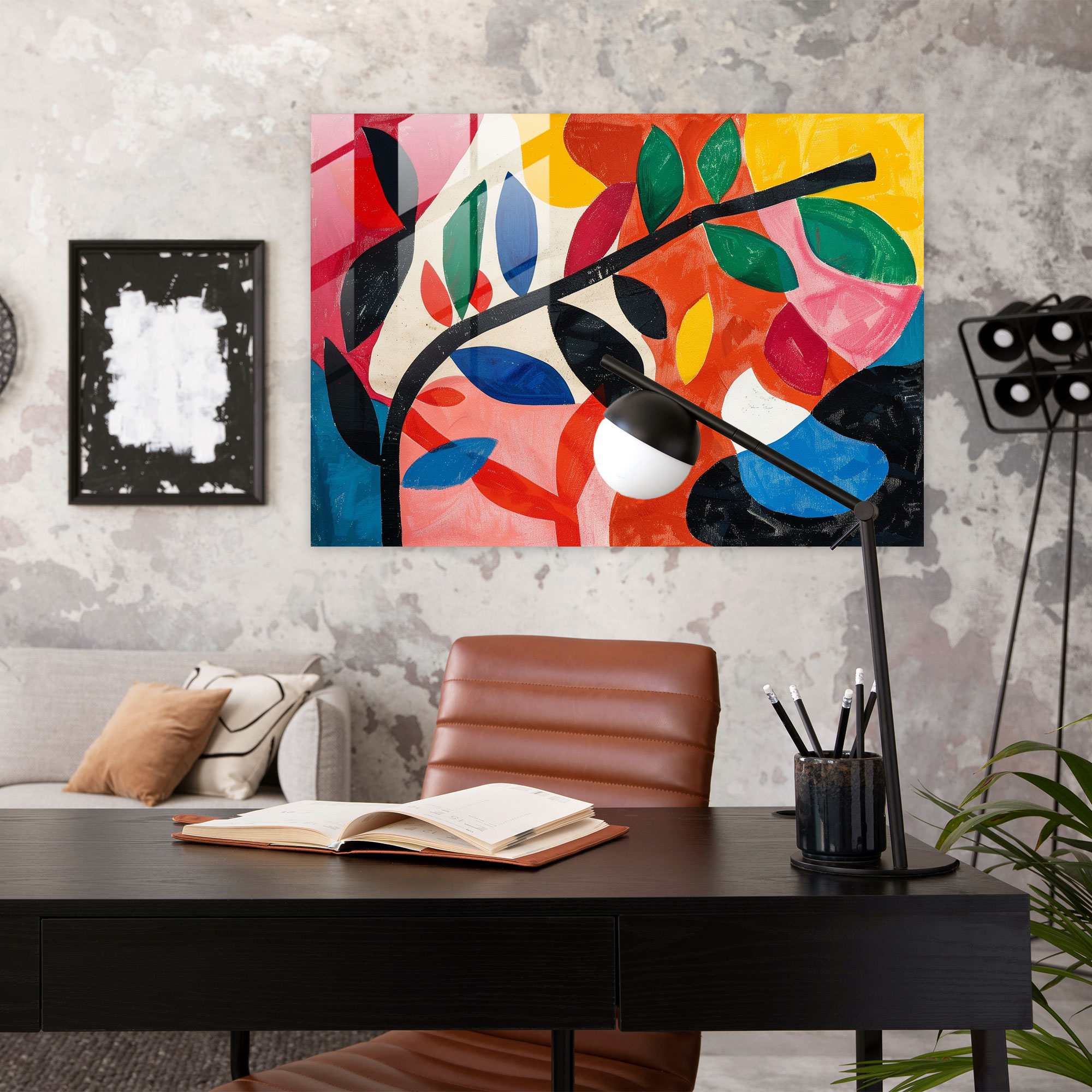 Dynamic Composition Glass Wall Art Inspired By Henri Matisse - Henri Matisse, Glass Wall Art, Glass Art, Henri Matisse