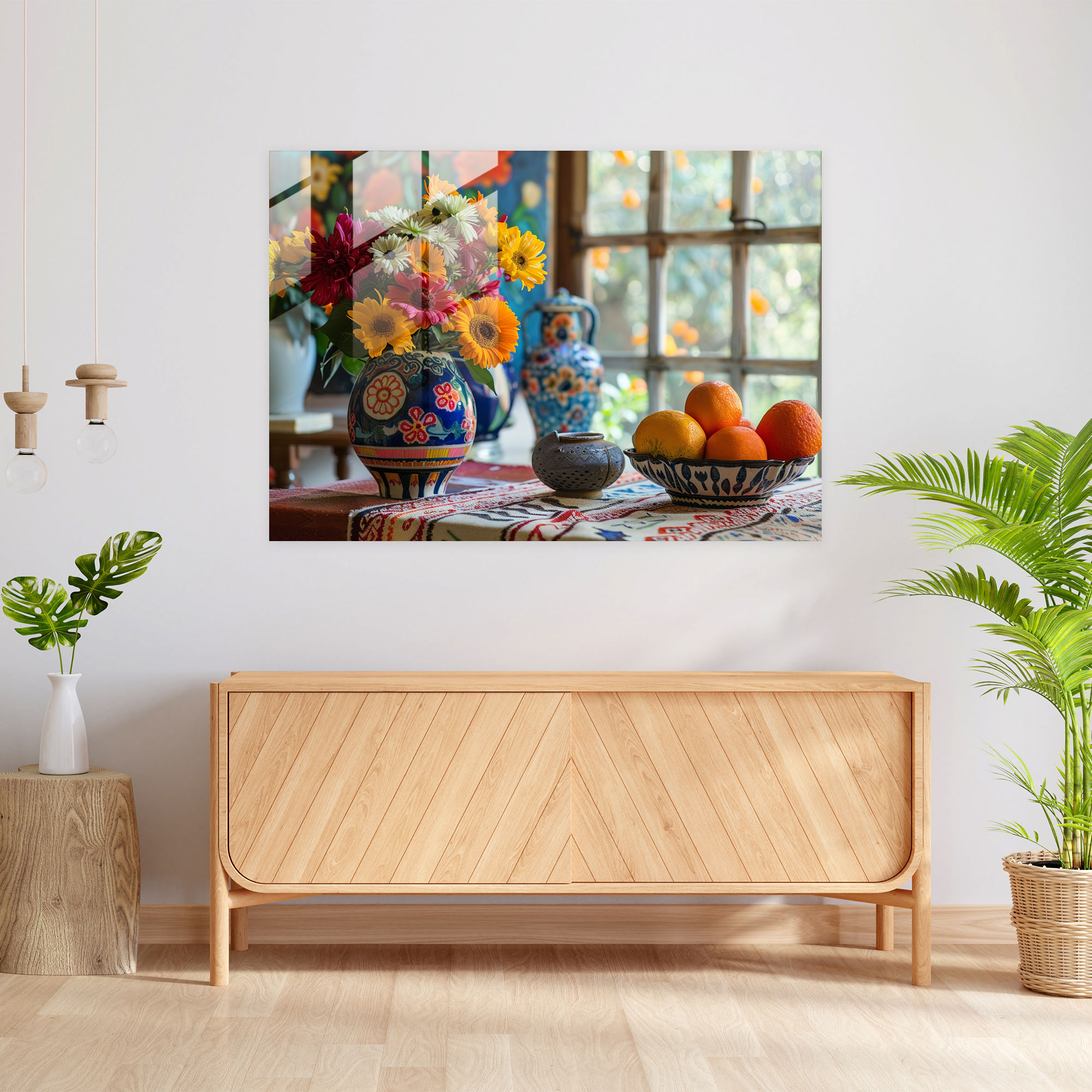Rich Colors Still Life Glass Print In Henri Matisse Style - Henri Matisse, Henri Matisse, Home Decoration, Modern Art