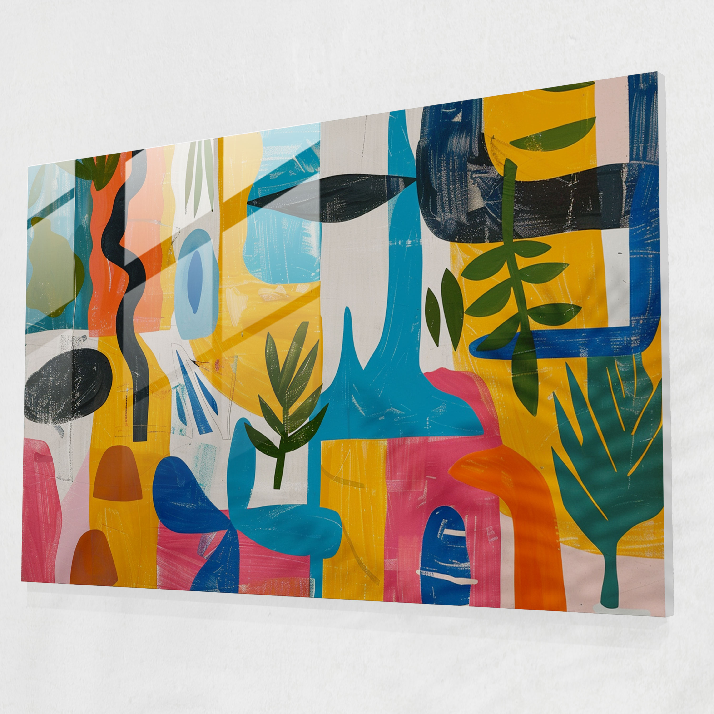 Henri Matisse Glass Wall Art: Playful Abstract Composition - Henri Matisse, Home Decoration, Glass Wall Art, Glass Art