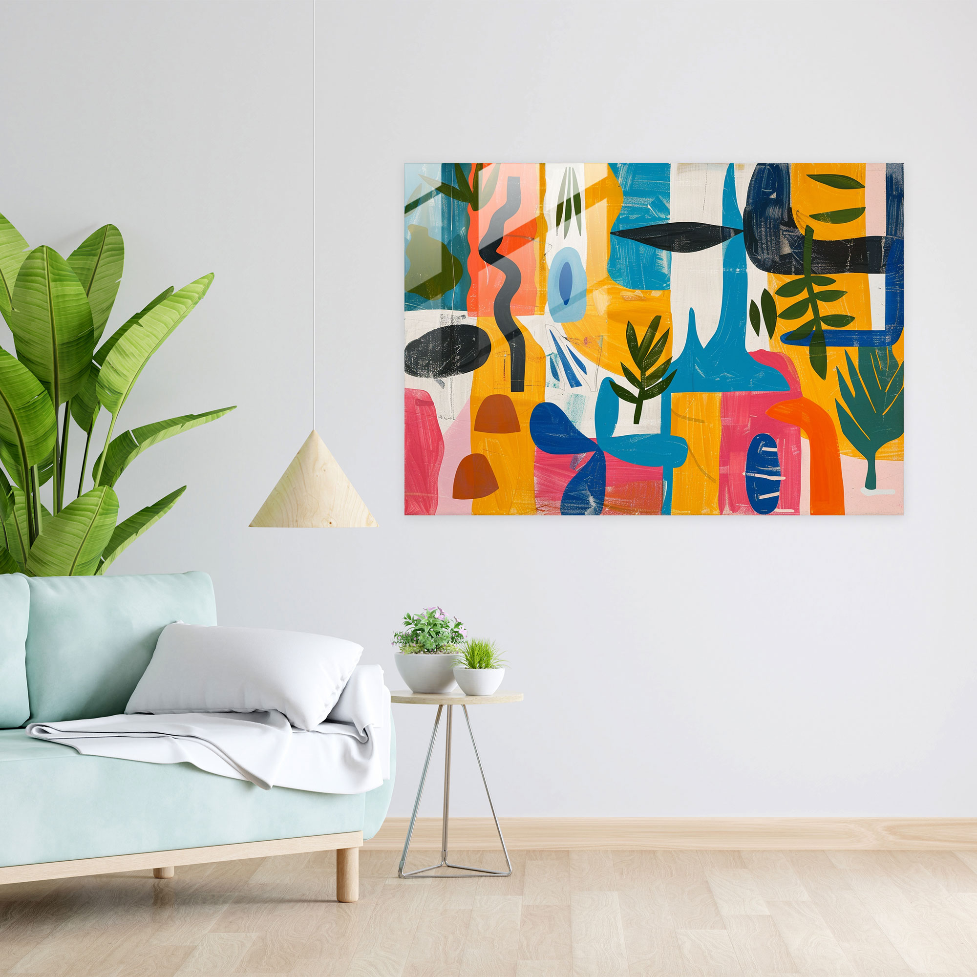 Henri Matisse Glass Wall Art: Playful Abstract Composition - Henri Matisse, Home Decoration, Glass Wall Art, Glass Art