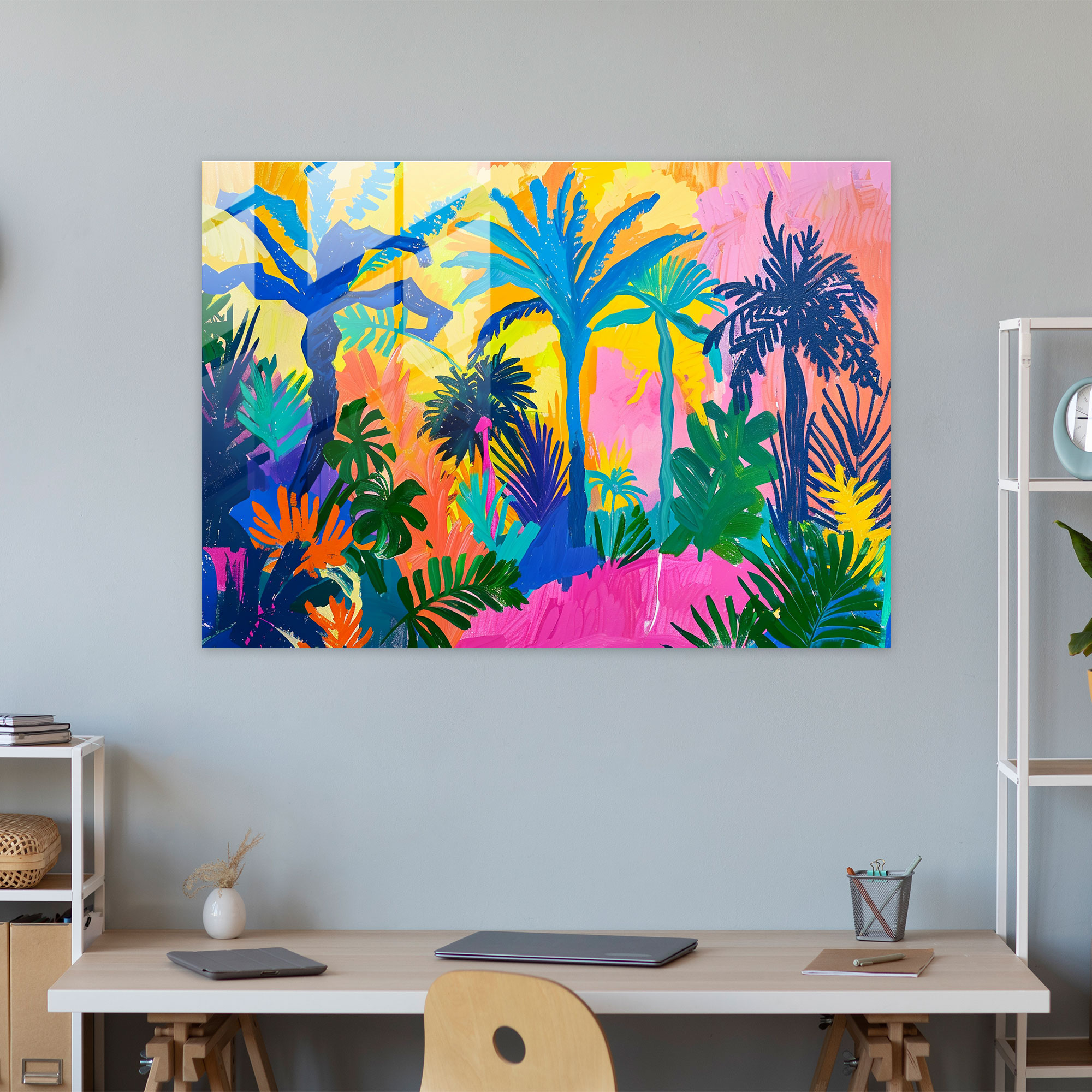 Henri Matisse Glass Art - Tropical Landscape - Henri Matisse, Tropical Landscape, Home Decoration, Bold Colors