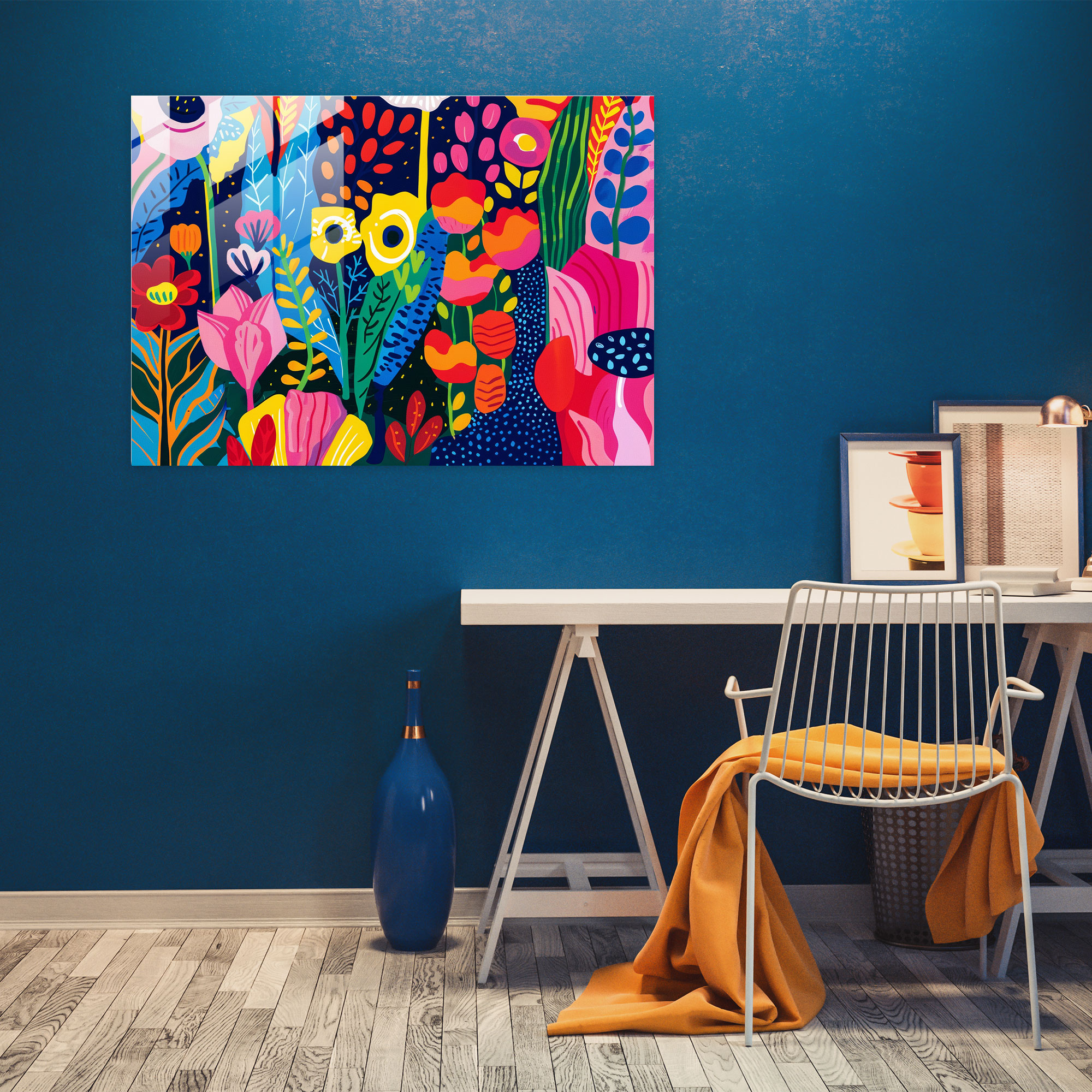 Henri Matisse Glass Print - Vibrant Floral Patterns - Henri Matisse, Home Decoration, Henri Matisse, Modern Art