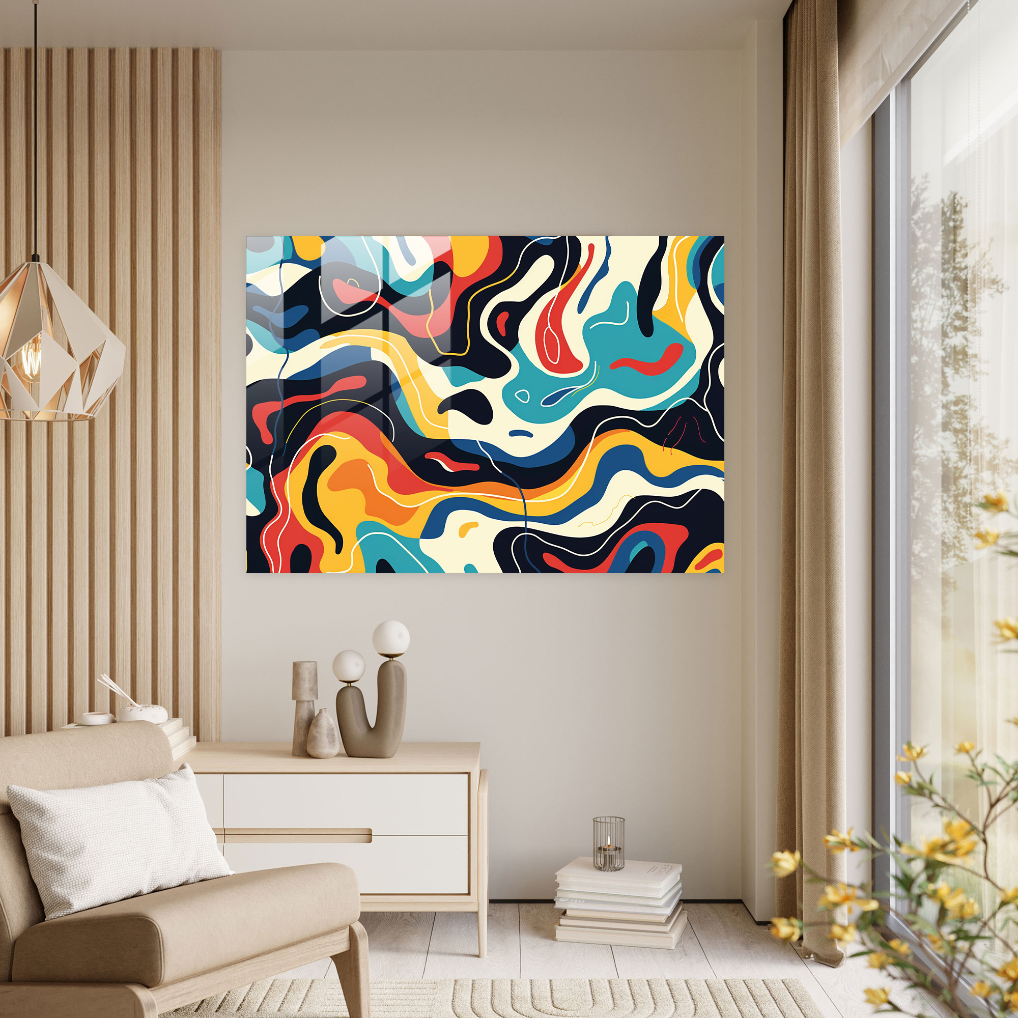 Henri Matisse Glass Print - Fluid Lines - Henri Matisse, Home Decoration, Henri Matisse, Modern Art