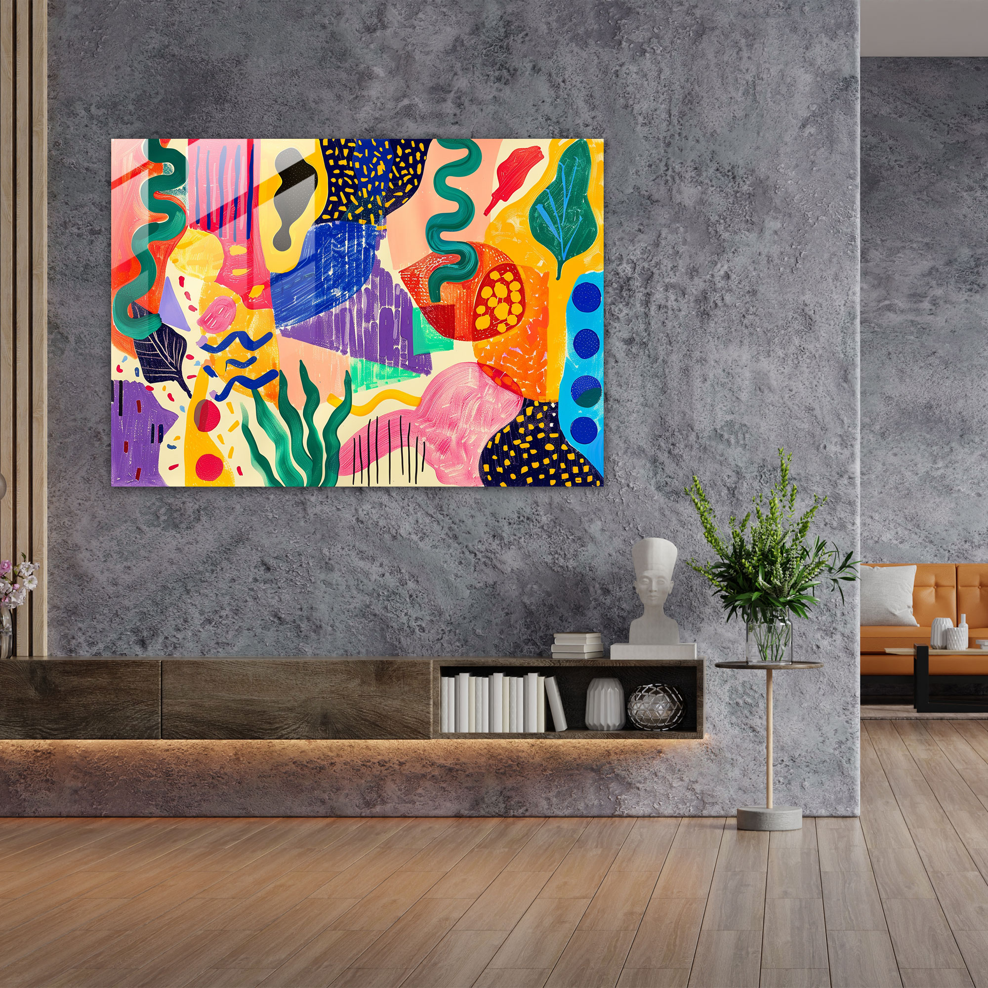 Henri Matisse Glass Print - Colorful Abstract Shapes - Henri Matisse, Wall Decoration, Glass Wall Art, Home Decoration
