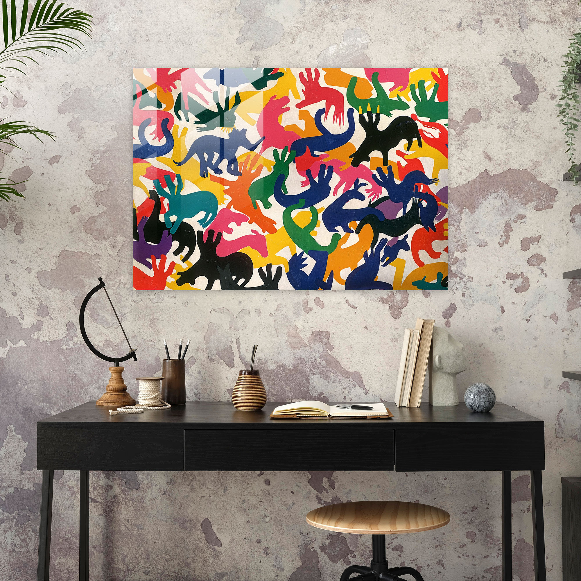 Henri Matisse Glass Print - Playful Animal Silhouettes - Henri Matisse, Home Decoration, Henri Matisse, Wall Decoration