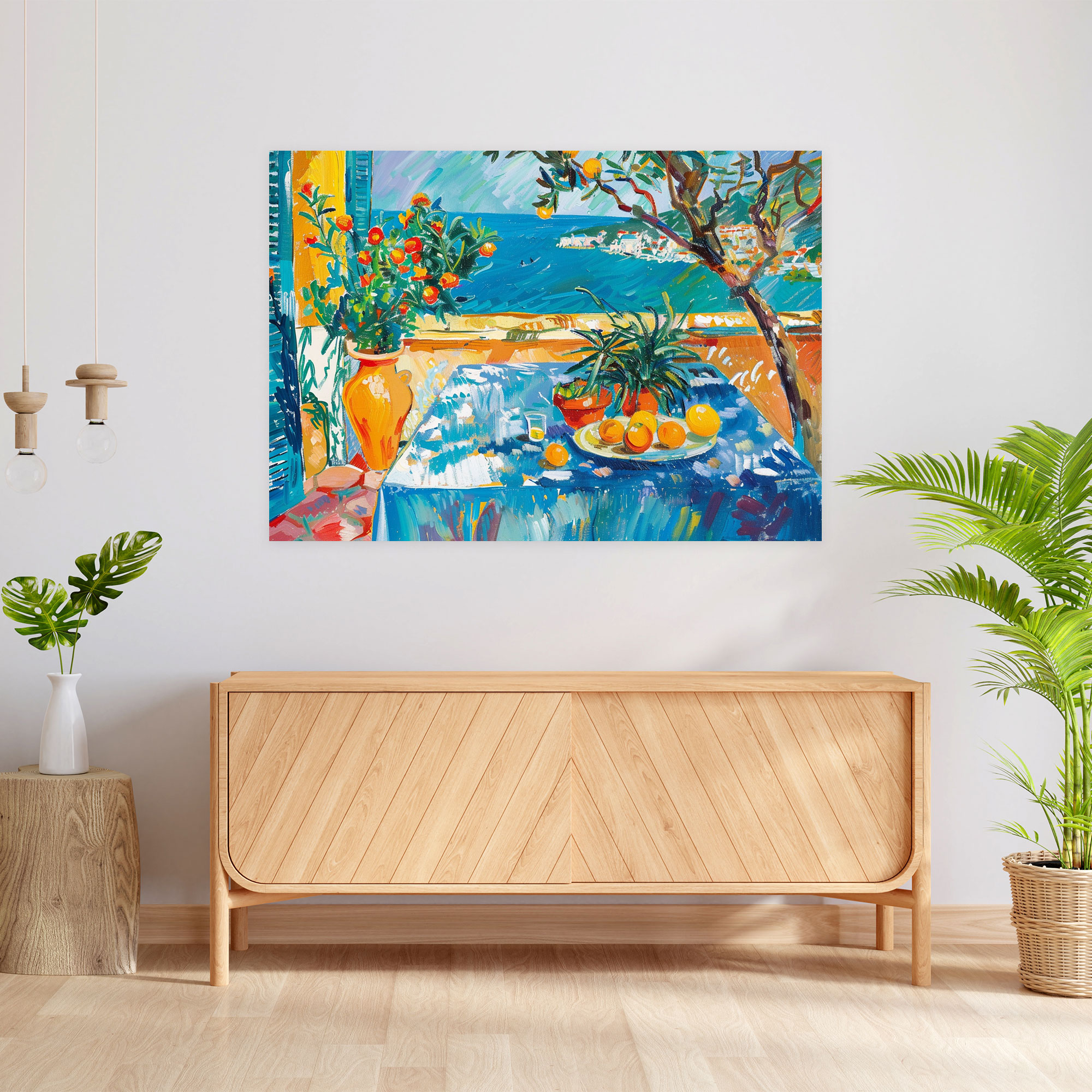Henri Matisse Mediterranean Scene Canvas Print - Henri Matisse, Mediterranean Scene, Vibrant Hues, Home Decoration