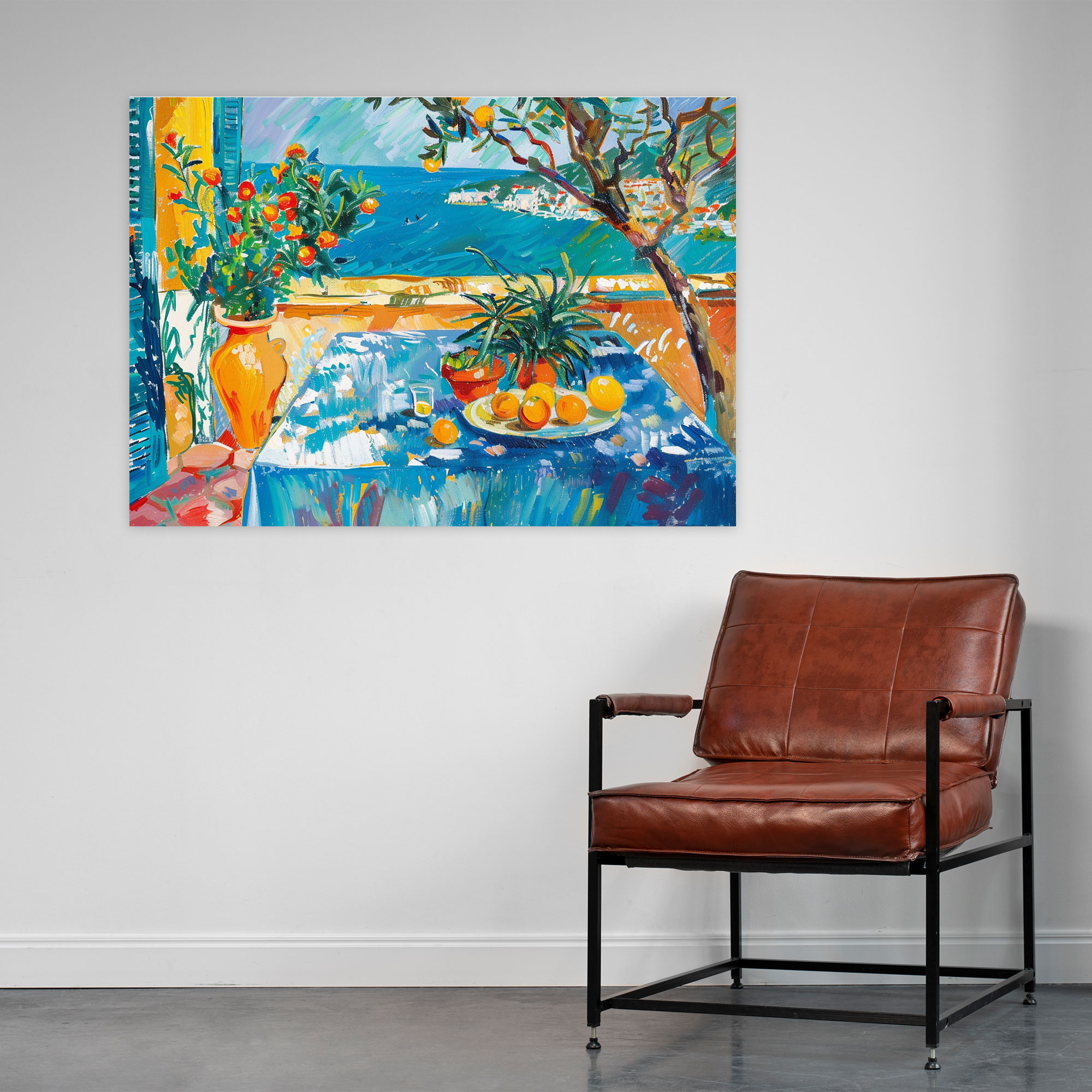 Henri Matisse Mediterranean Scene Canvas Print - Henri Matisse, Mediterranean Scene, Vibrant Hues, Home Decoration