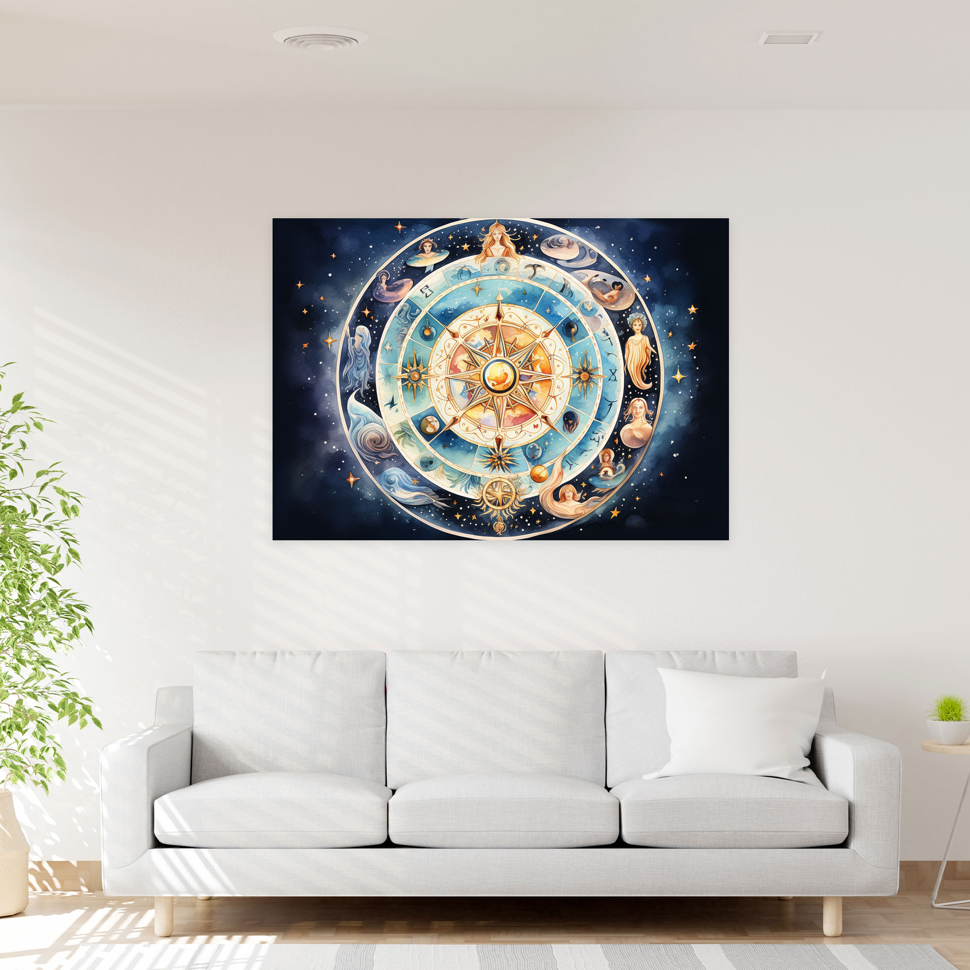 Horoscope Watercolor Zodiac Signs Canvas Print - Horoscope, Canvas Print, Canvas Wall Art, Celestial Elements