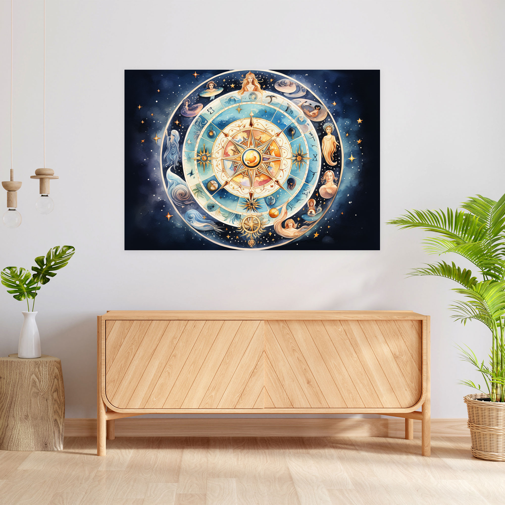 Horoscope Watercolor Zodiac Signs Canvas Print - Horoscope, Canvas Print, Canvas Wall Art, Celestial Elements
