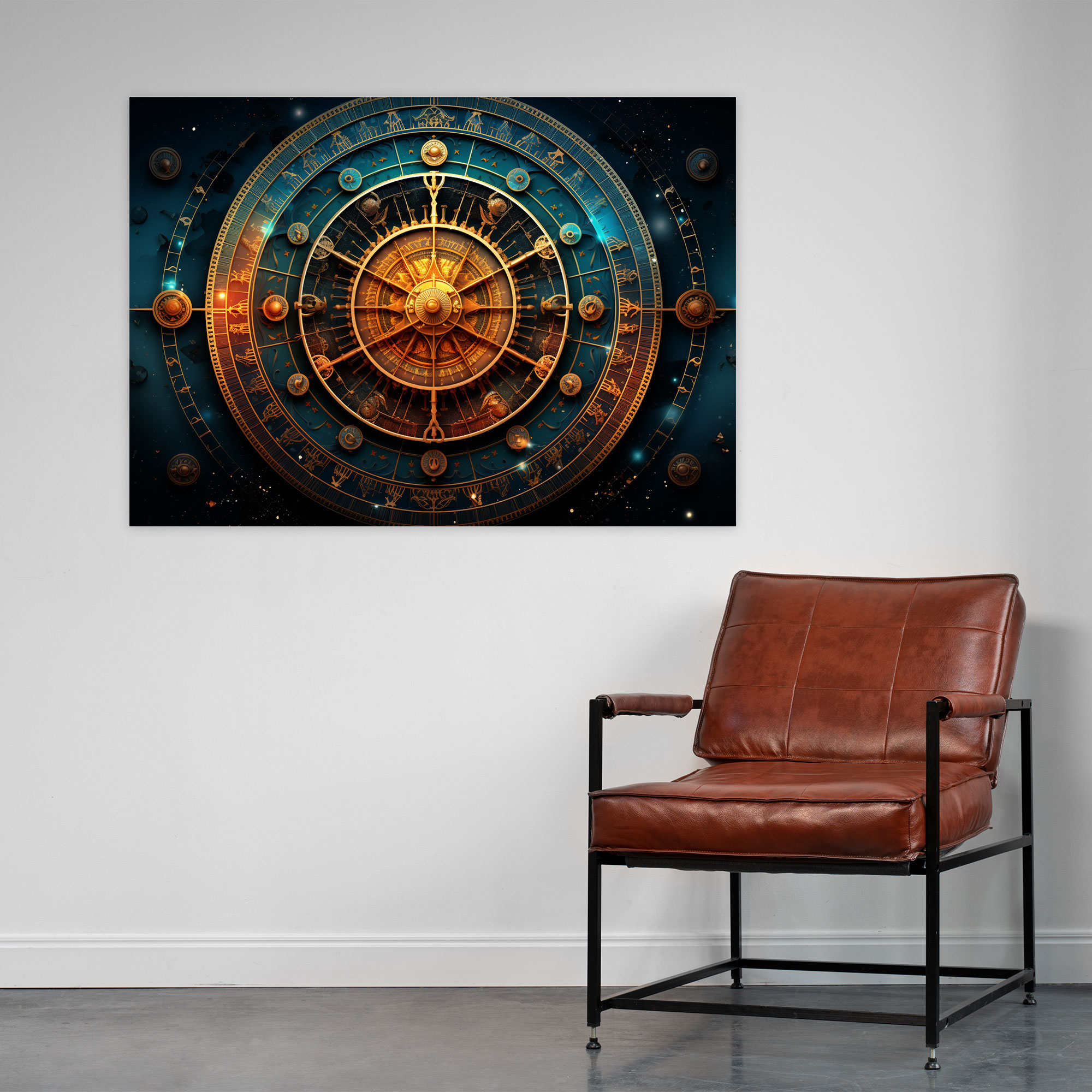 Horoscope Zodiac Wheel Digital Art Canvas Print - Horoscope, Vibrant Colors, Astrology Enthusiasts, Canvas Wall Art