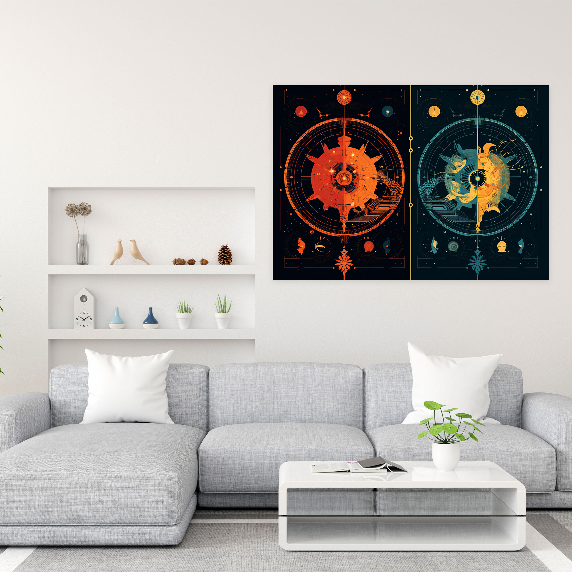 Horoscope Geometric Astrology Signs Wall Art - Horoscope, Bold Colors, Horoscope, Home Decoration