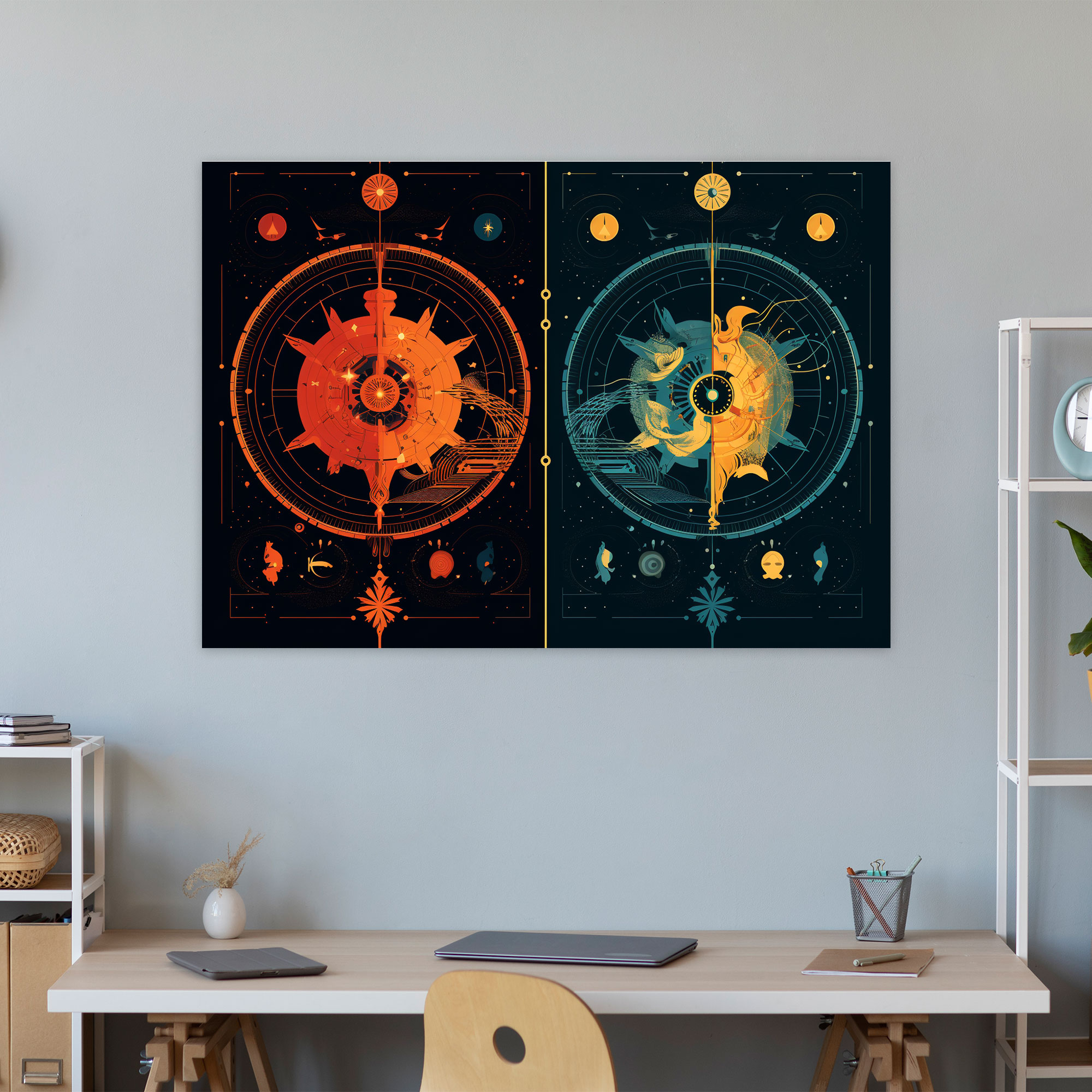 Horoscope Geometric Astrology Signs Wall Art - Horoscope, Bold Colors, Horoscope, Home Decoration
