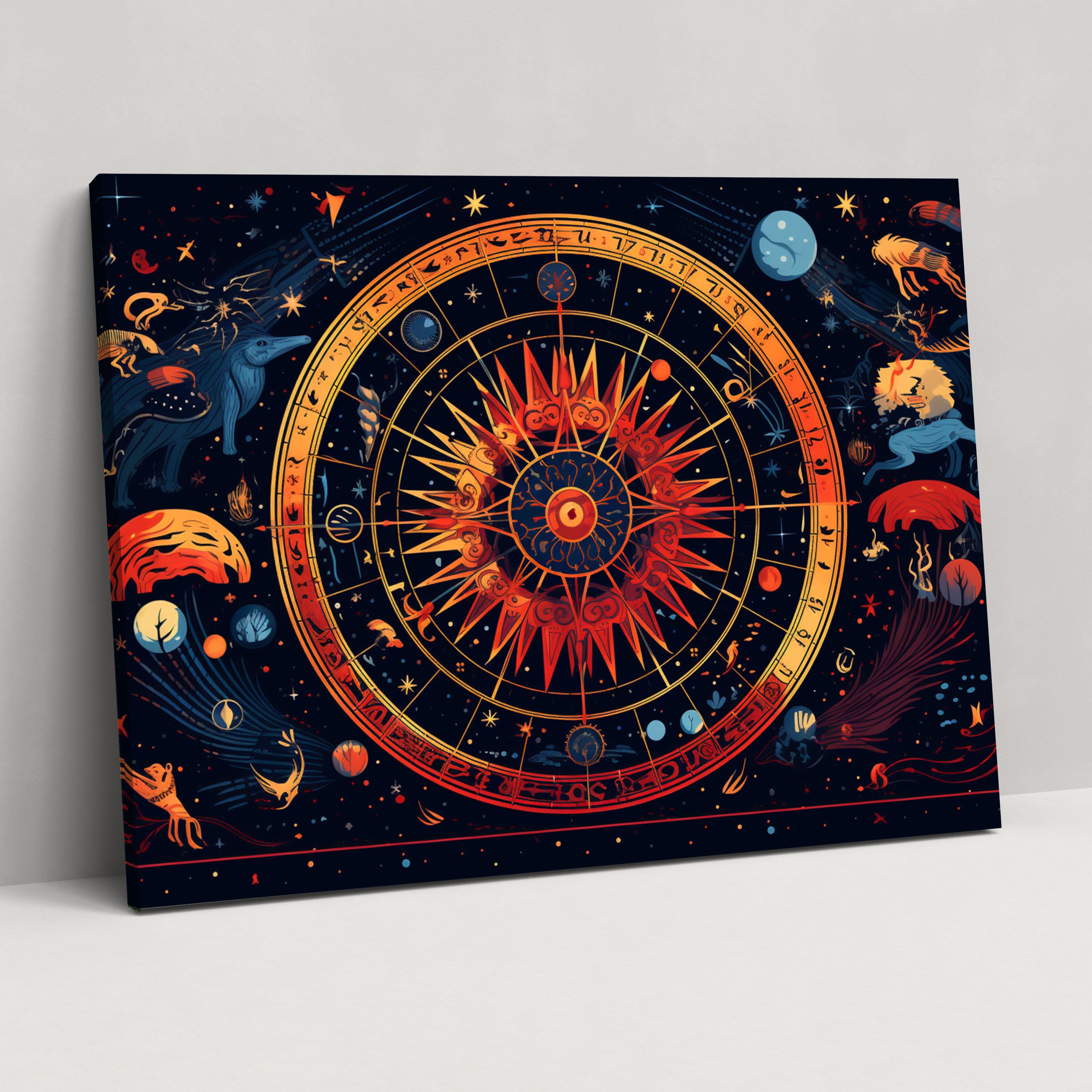 Horoscope Retro Zodiac Symbols Wall Art - Horoscope, Horoscope, Canvas, Bold Colors
