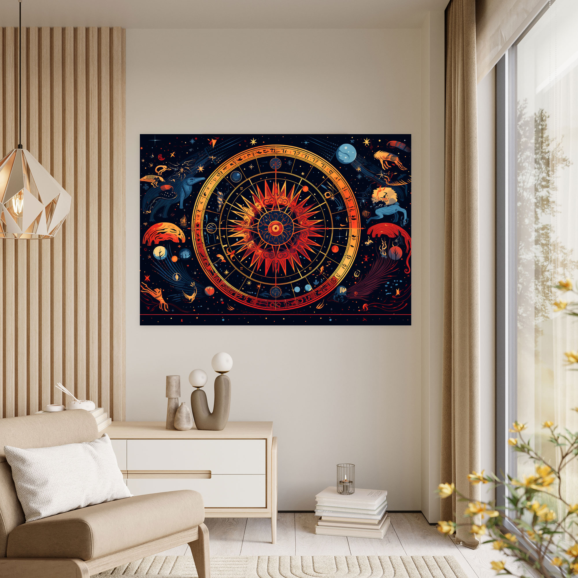 Horoscope Retro Zodiac Symbols Wall Art - Horoscope, Horoscope, Canvas, Bold Colors