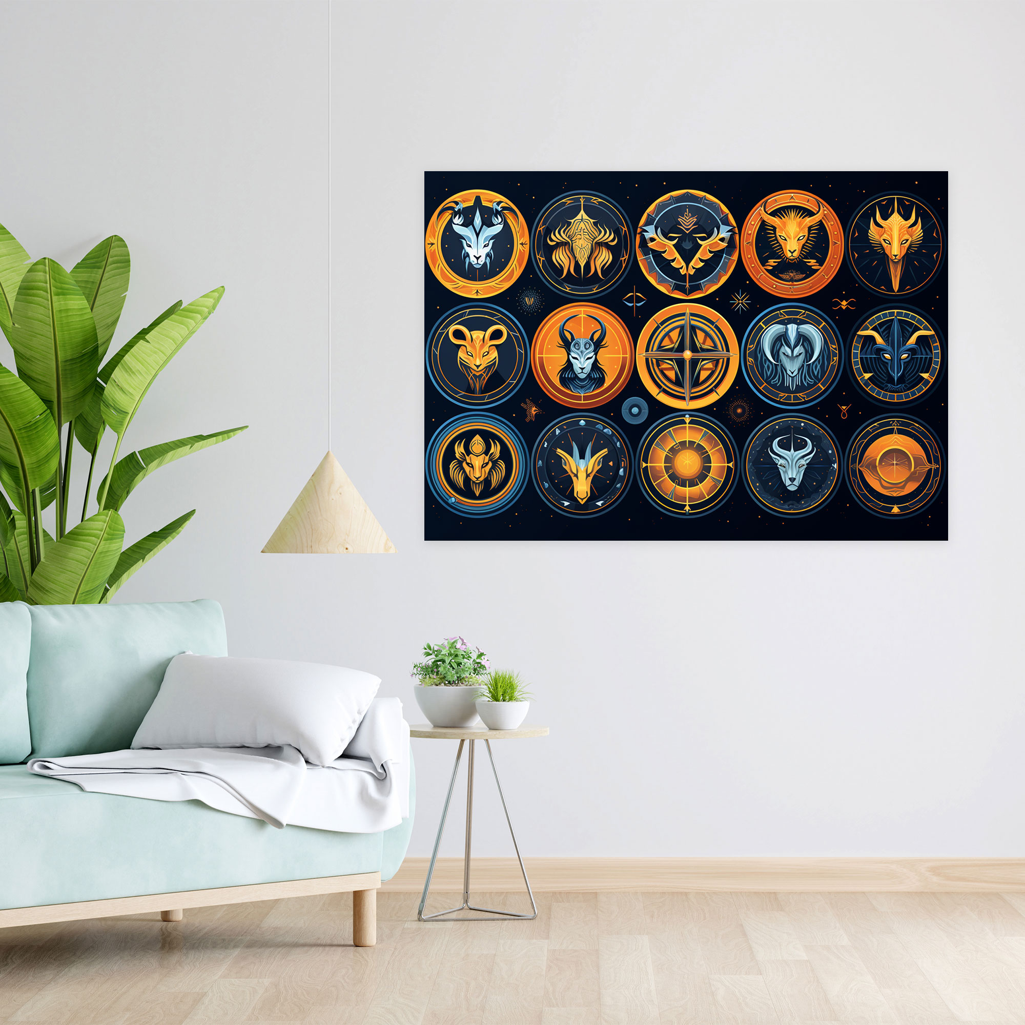 Geometric Horoscope Canvas Print - Horoscope, Canvas Wall Art, Horoscope, Canvas