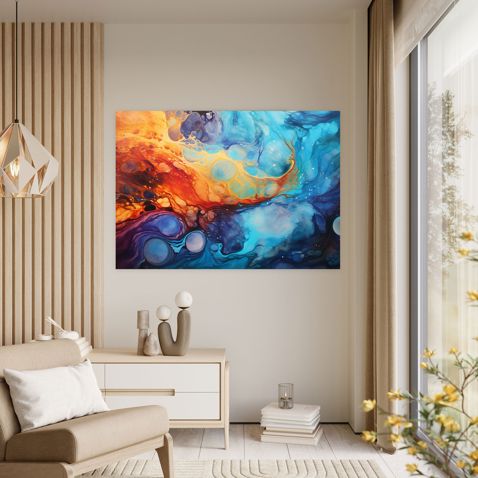 Horoscope Celestial Canvas Print - Horoscope, Abstract Painting, Wall Decoration, Vibrant Colors