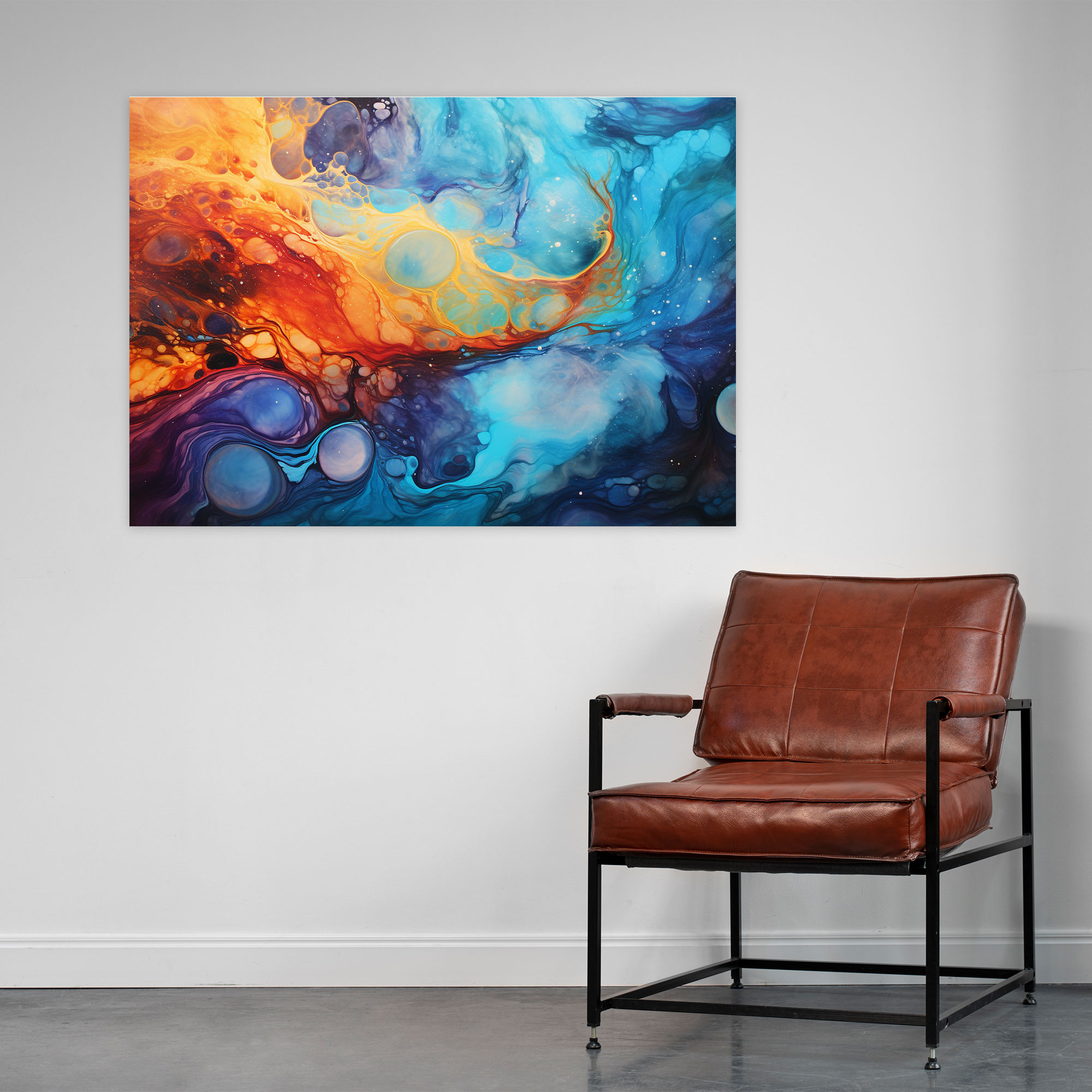 Horoscope Celestial Canvas Print - Horoscope, Abstract Painting, Wall Decoration, Vibrant Colors
