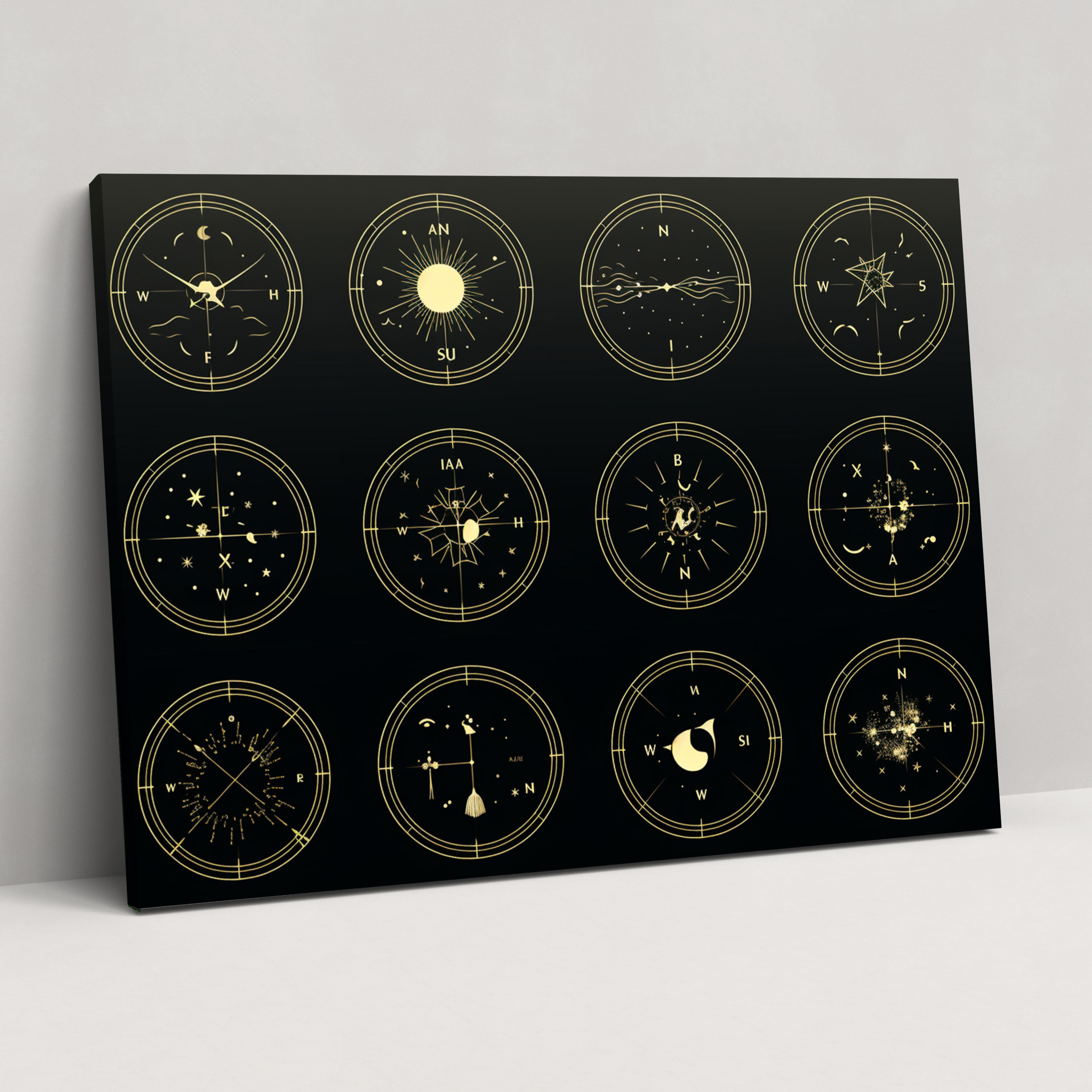 Horoscope Zodiac Canvas Print - Horoscope, Canvas, Celestial Constellations, Wall Art