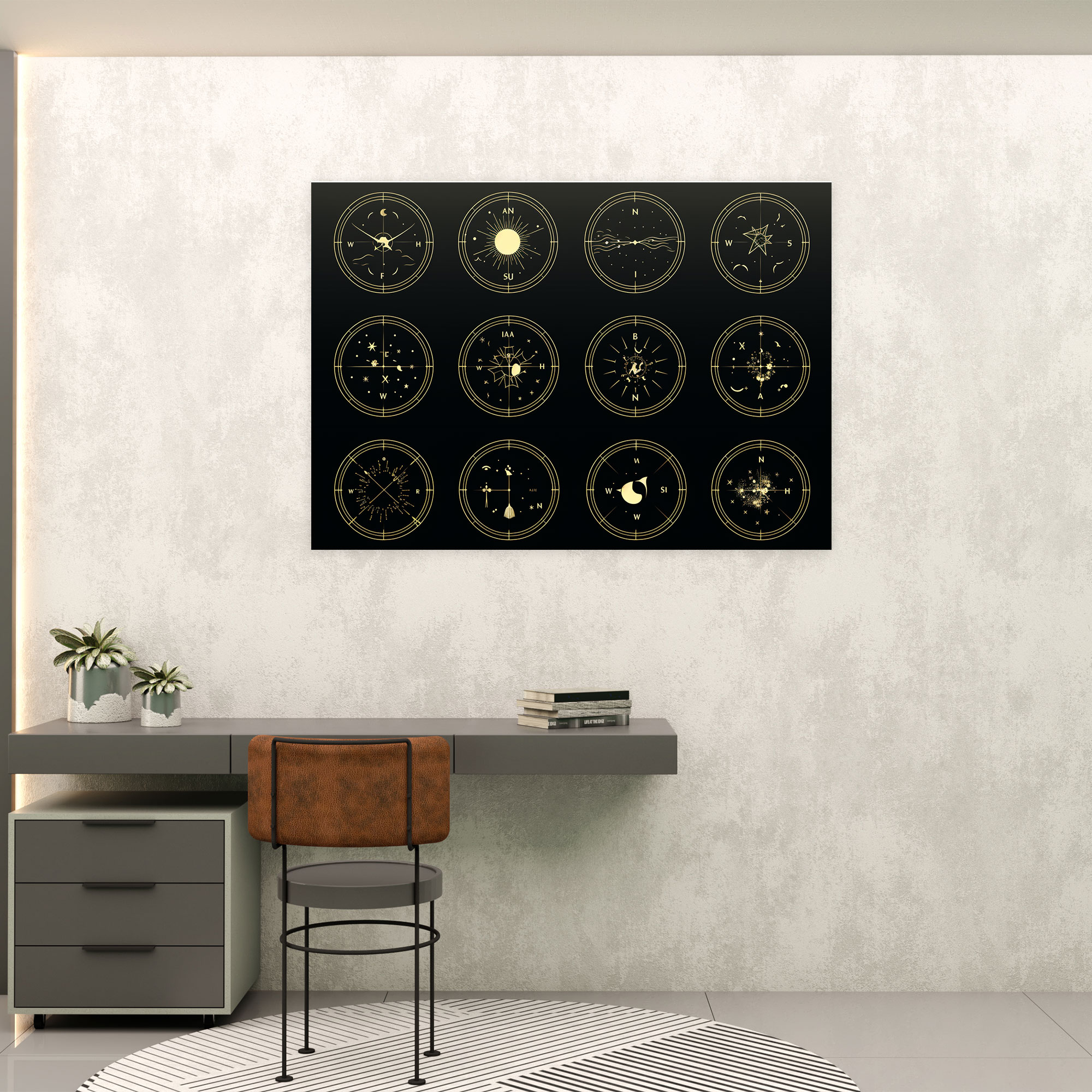 Horoscope Zodiac Canvas Print - Horoscope, Canvas, Celestial Constellations, Wall Art