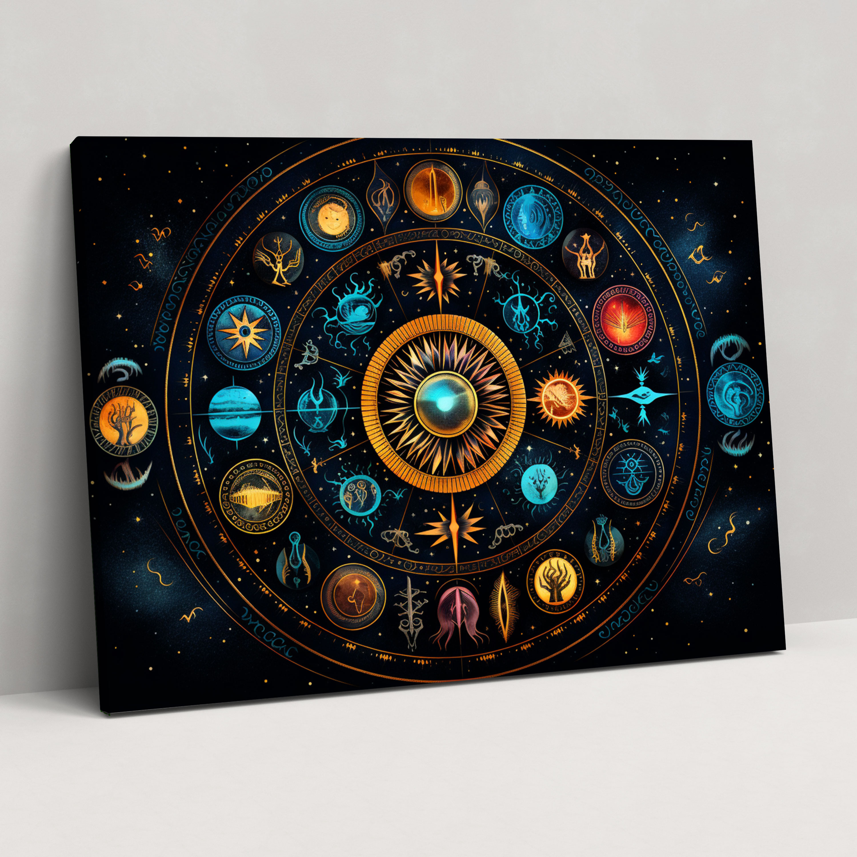 Horoscope Mandala Canvas Print - Horoscope, Wall Decoration, Canvas Wall Art, Home Decoration
