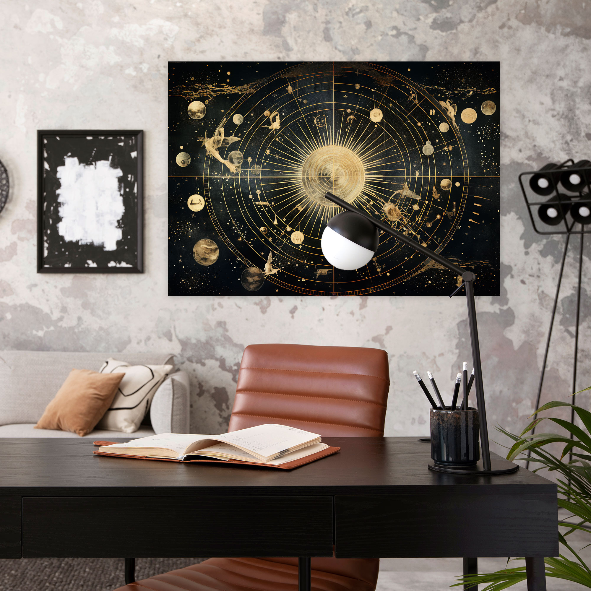 Horoscope Celestial Collage Canvas Print - Horoscope, Zodiac Constellations, Home Decoration, Harmonious