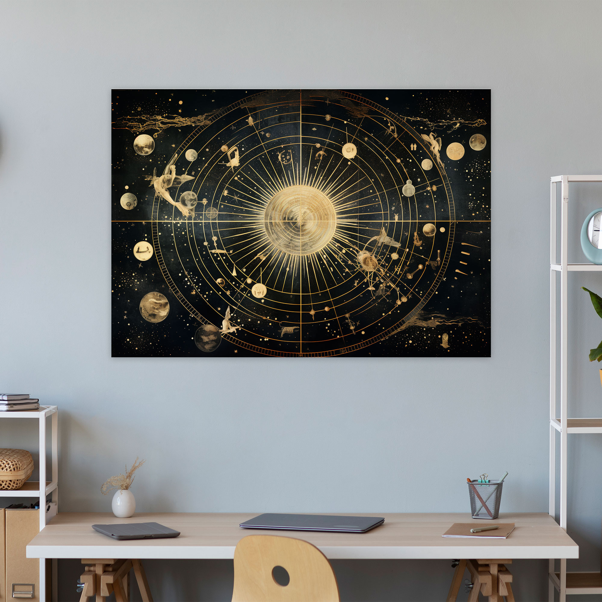 Horoscope Celestial Collage Canvas Print - Horoscope, Zodiac Constellations, Home Decoration, Harmonious