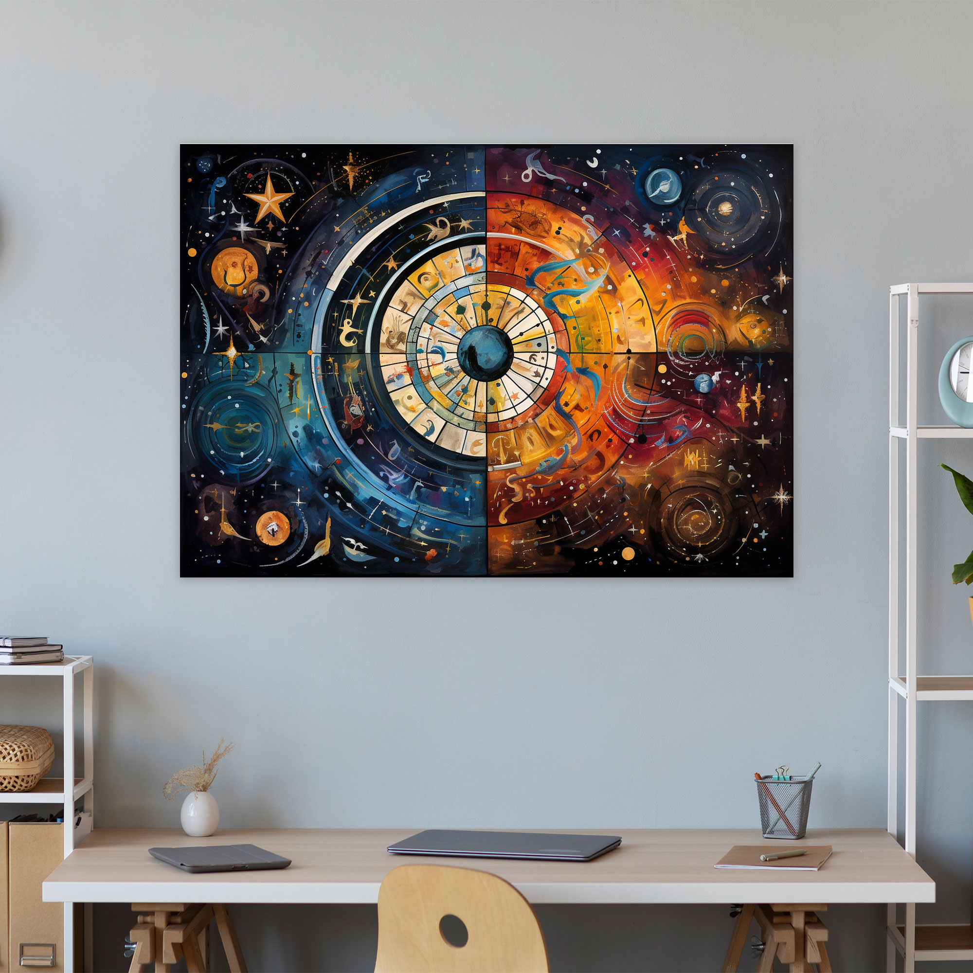 Horoscope Abstract Fusion Canvas Print - Horoscope, Wall Decoration, Stunning, Celestial Motifs