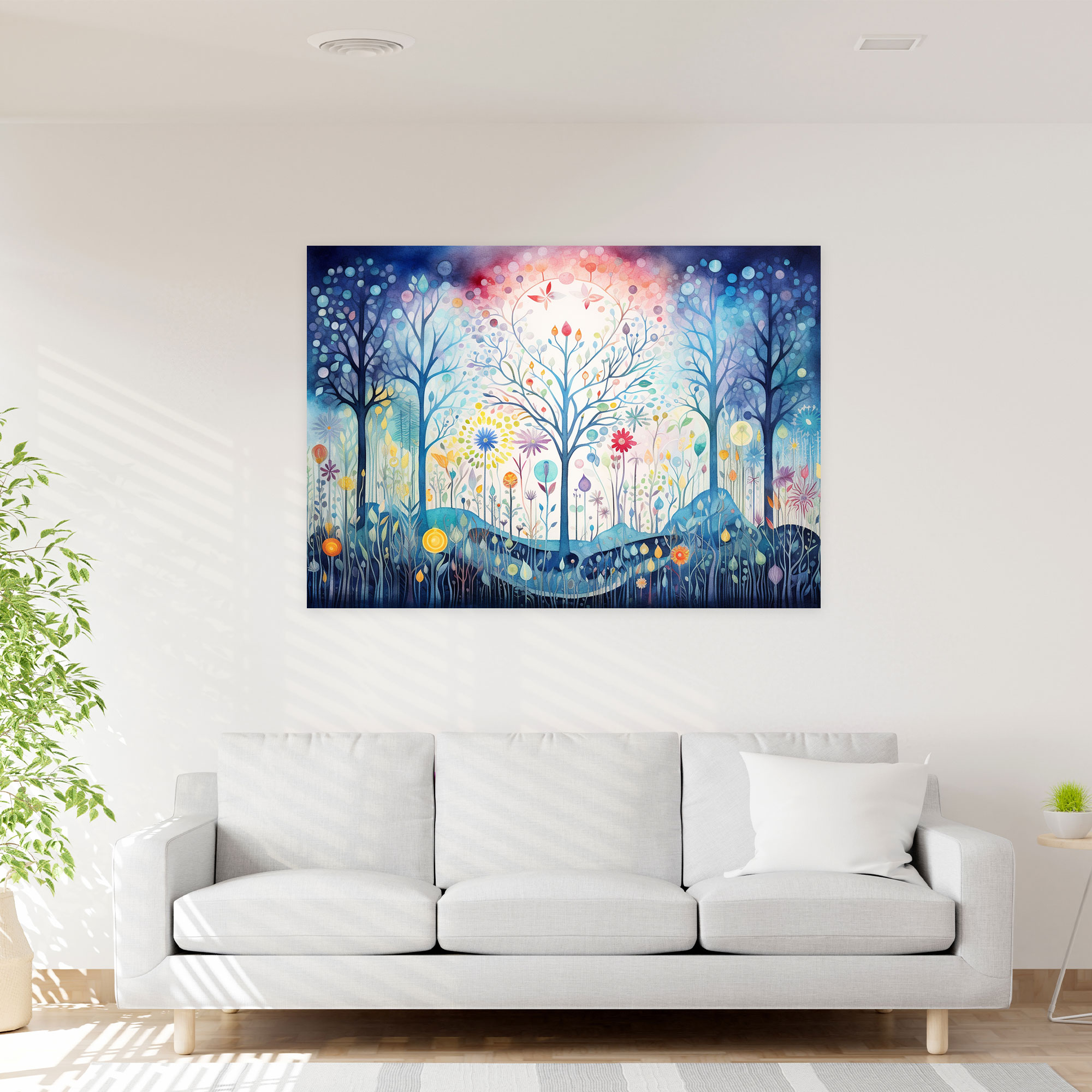 Mystical Forest Canvas Print - Horoscope, Canvas Wall Art, Watercolor Painting, Canvas Print