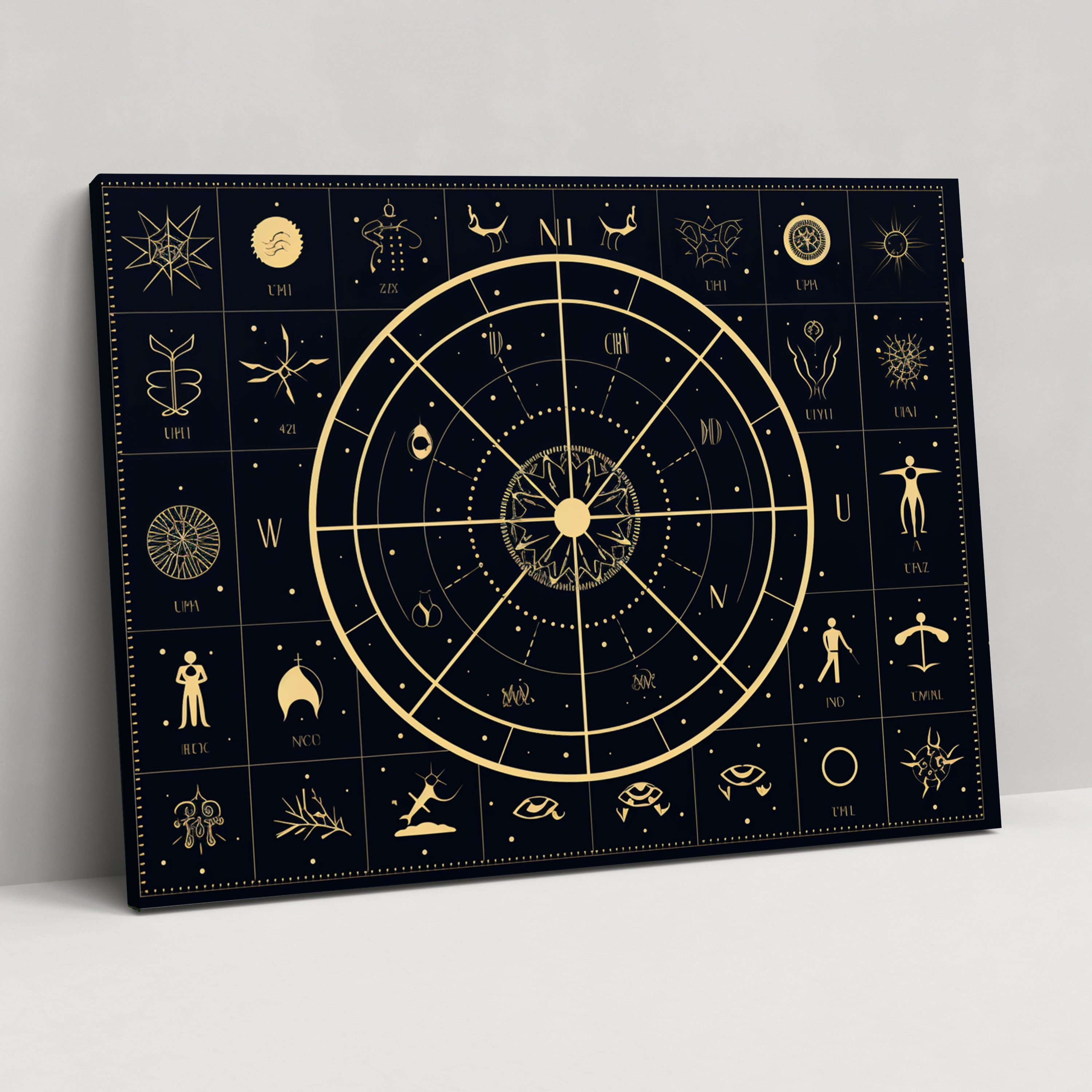 Horoscope Symbols Canvas Print - Horoscope, Minimalist Design, Home Decoration, Wall Art