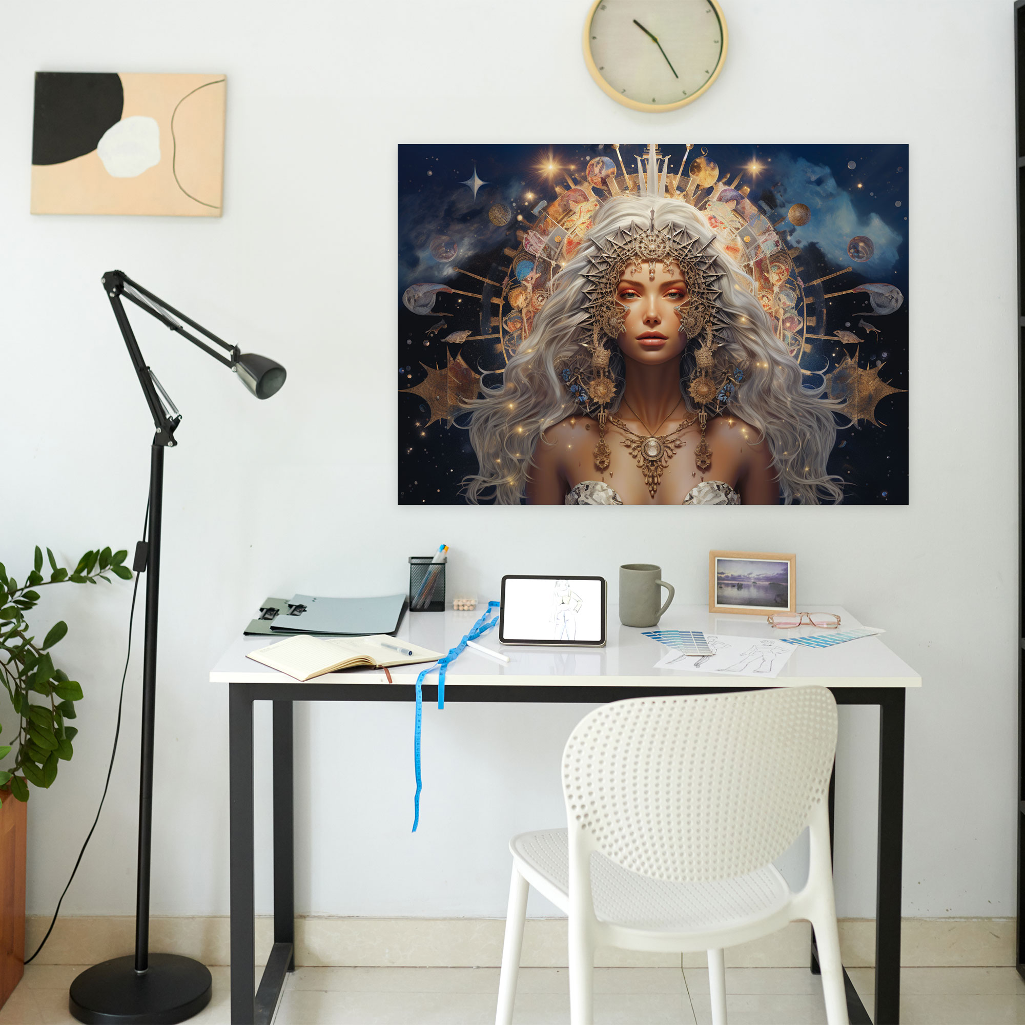 Zodiac Goddess Canvas Print - Horoscope, Contemporary Portrait, Zodiac Goddess, Canvas Print
