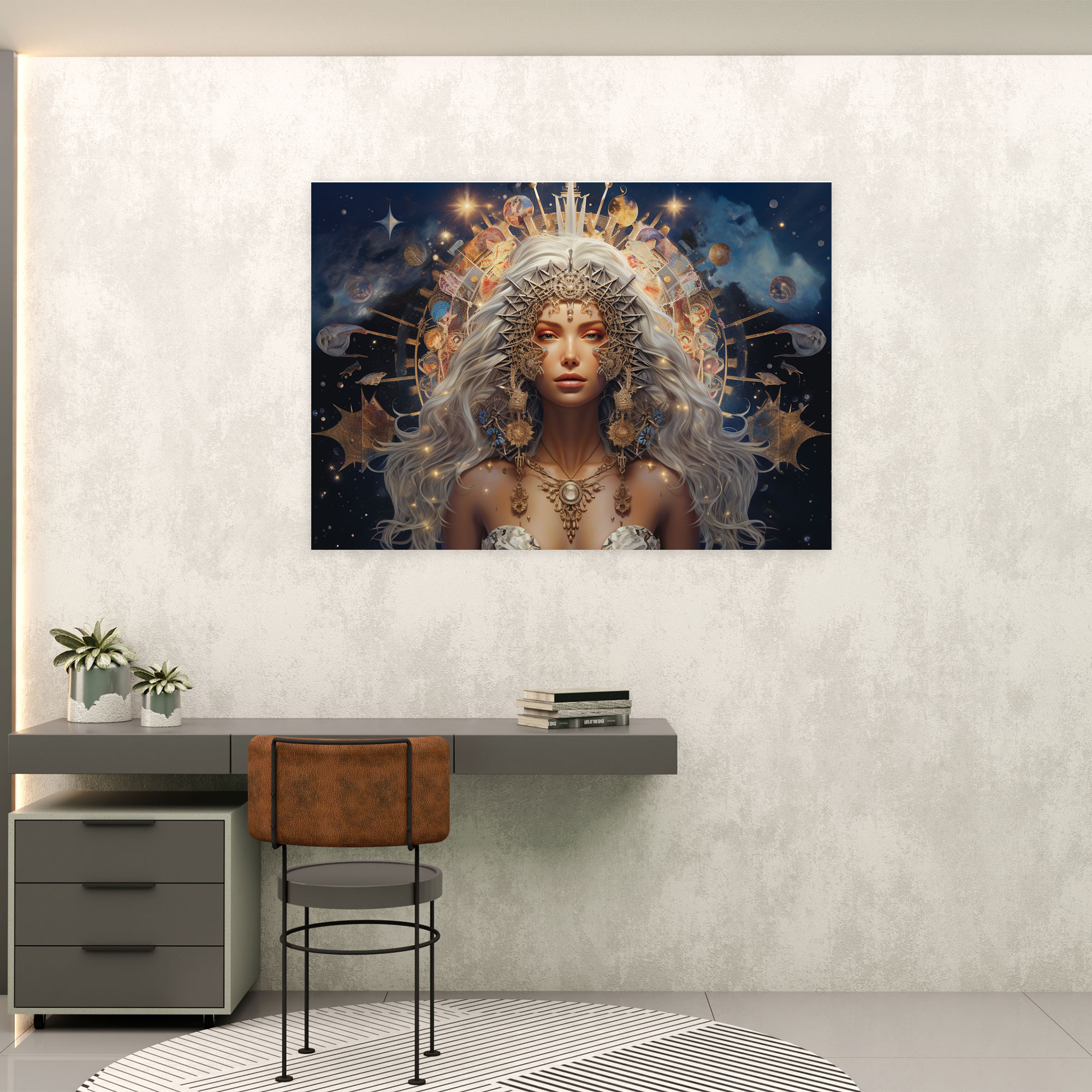 Zodiac Goddess Canvas Print - Horoscope, Contemporary Portrait, Zodiac Goddess, Canvas Print