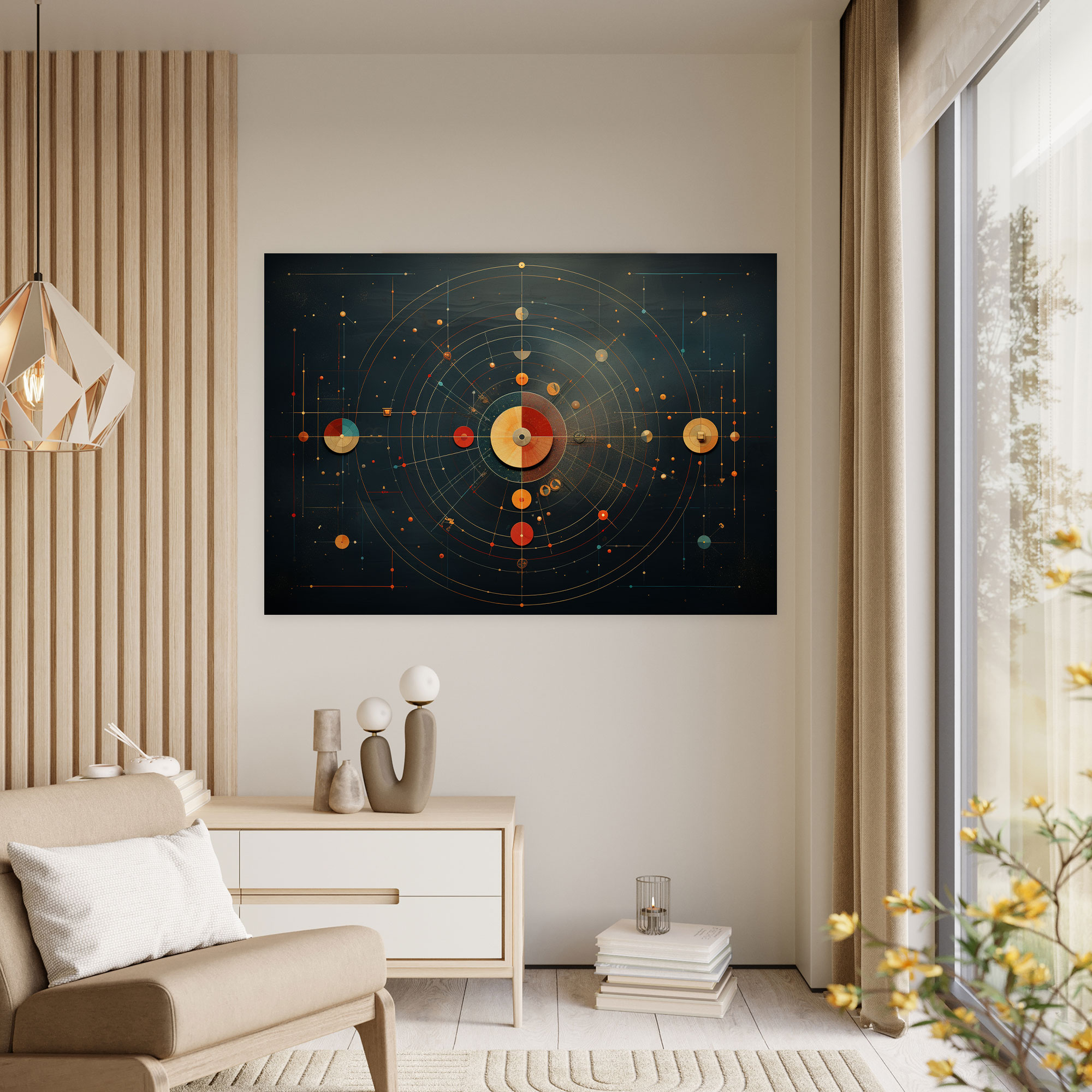 Geometric Zodiac Canvas Print - Horoscope, Canvas, Canvas Wall Art, Geometric Artwork