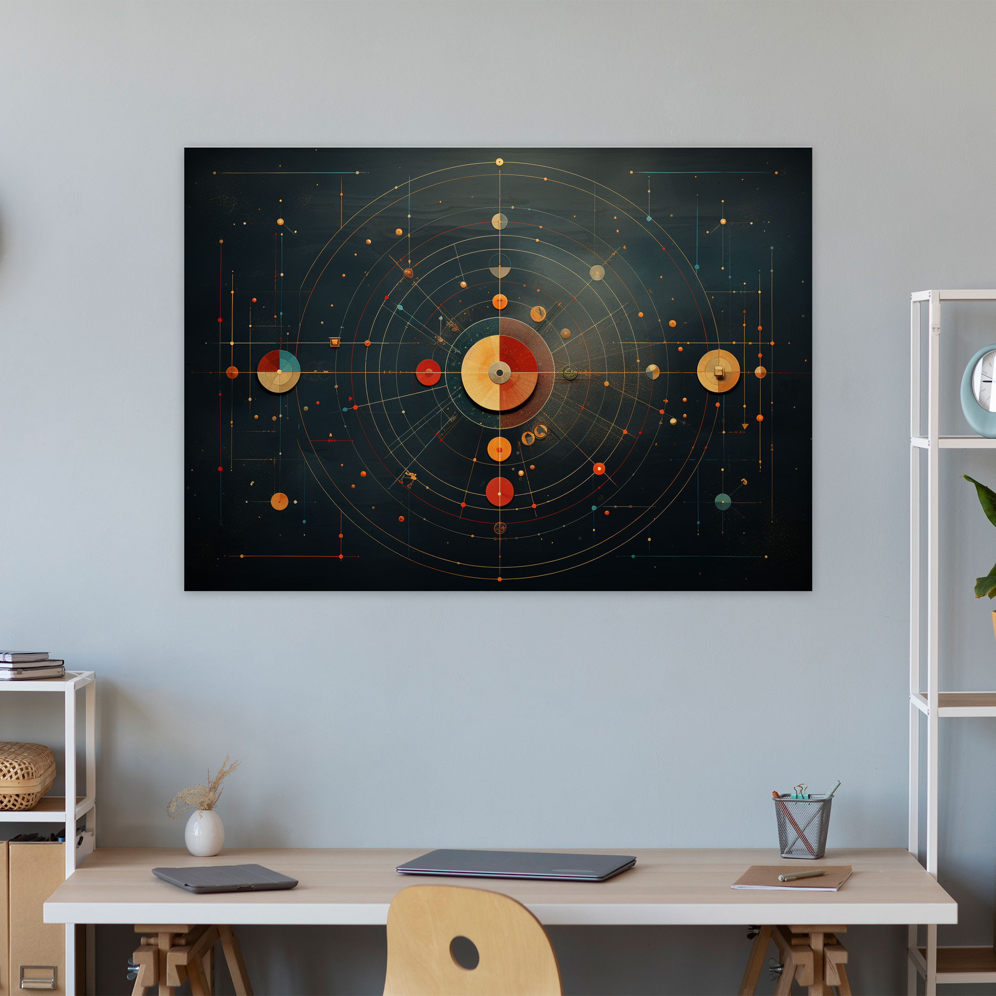 Geometric Zodiac Canvas Print - Horoscope, Canvas, Canvas Wall Art, Geometric Artwork