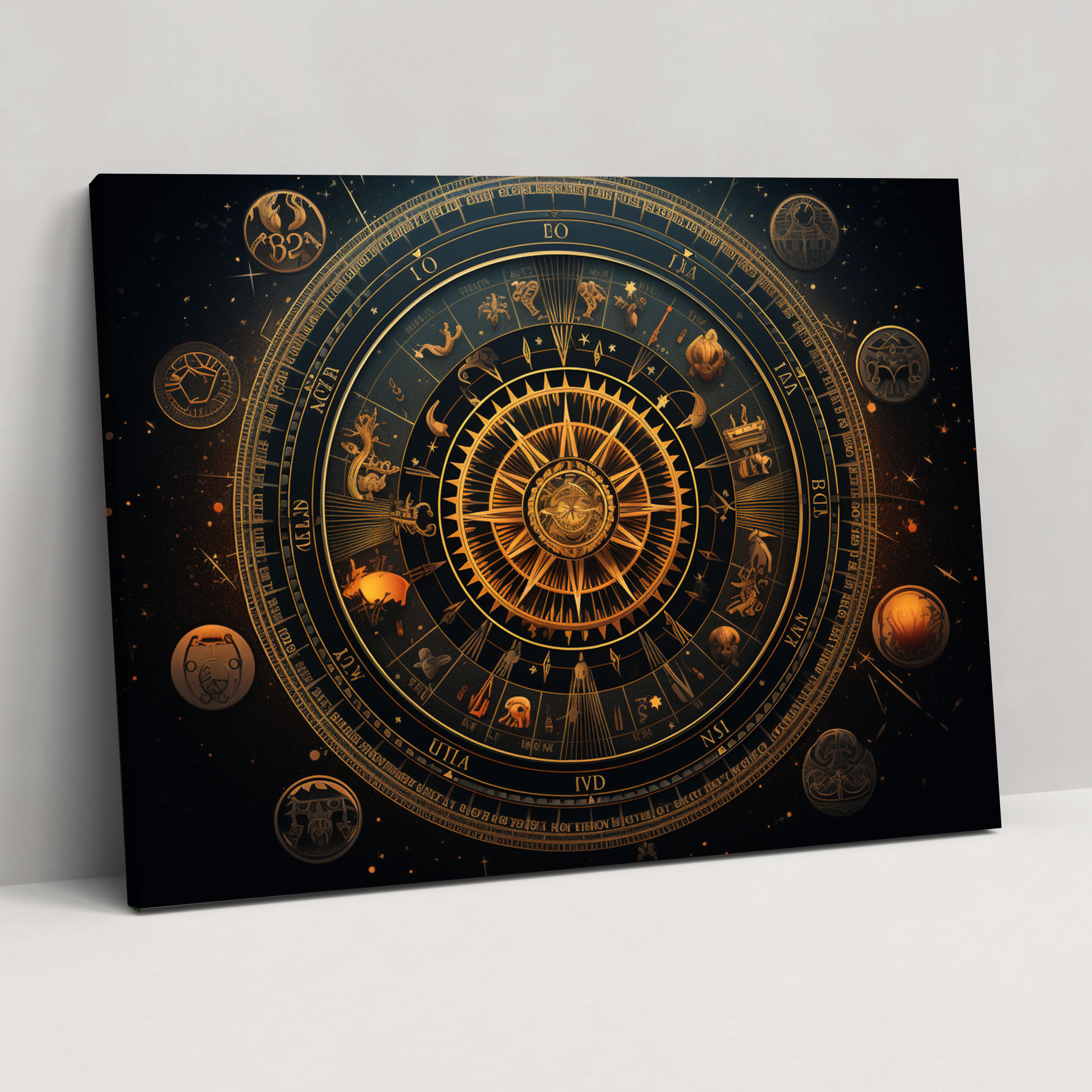 Horoscope Zodiac Wheel Canvas Print - Horoscope, Canvas, Horoscope, Home Decoration