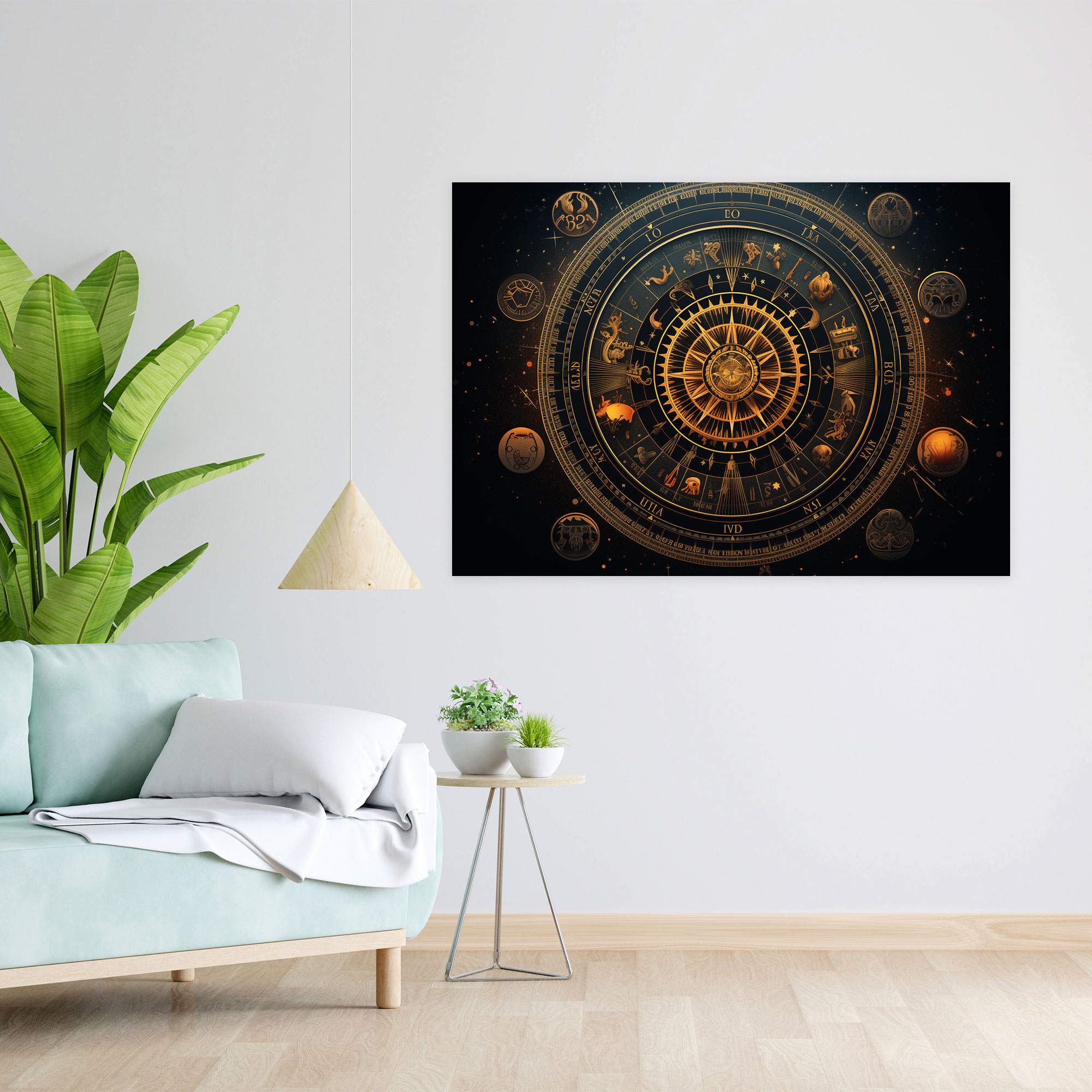 Horoscope Zodiac Wheel Canvas Print - Horoscope, Canvas, Horoscope, Home Decoration