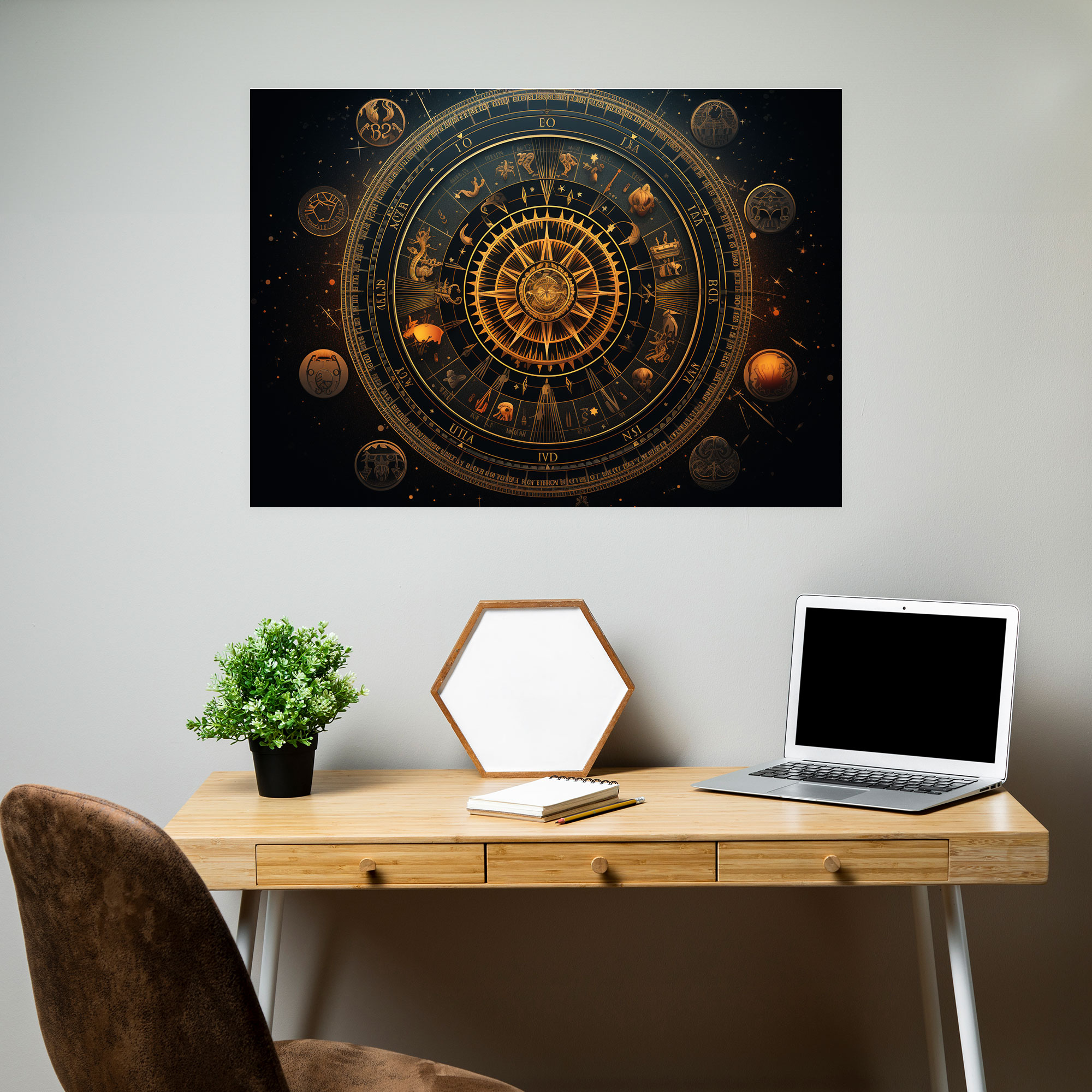 Horoscope Zodiac Wheel Canvas Print - Horoscope, Canvas, Horoscope, Home Decoration