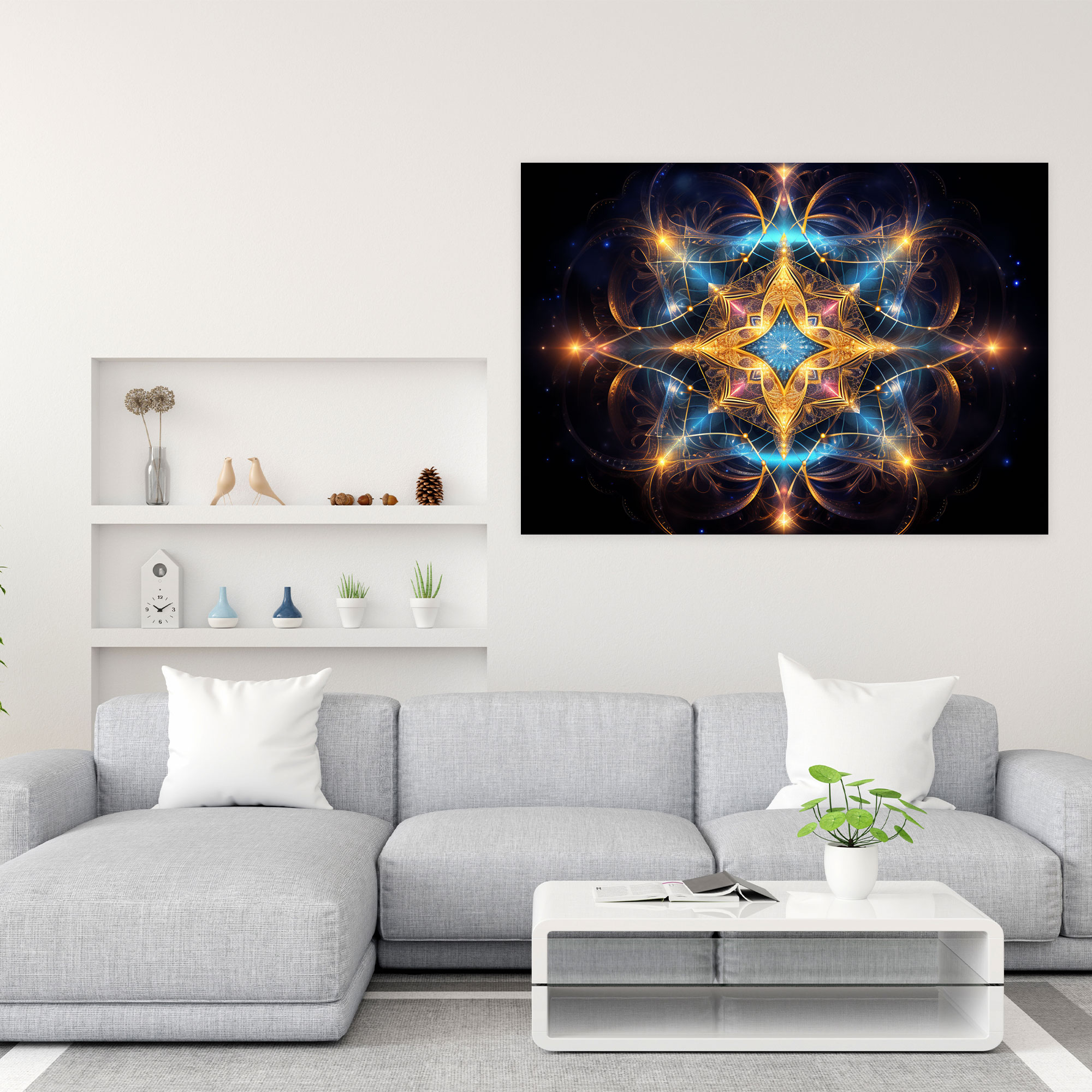 Horoscope Celestial Mandala Canvas Print - Horoscope, Canvas, Wall Art, Canvas Print