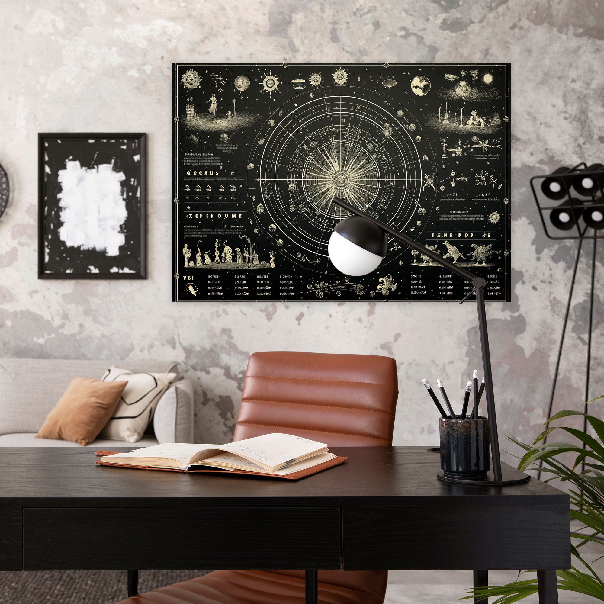Horoscope Vintage Star Chart Canvas Print - Horoscope, Canvas, Vintage Star Chart Illustration, Canvas Wall Art