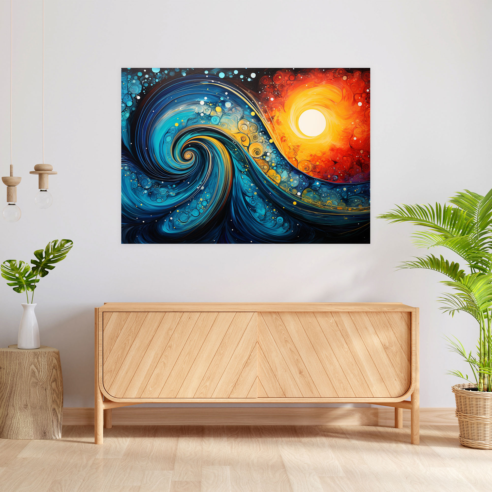 Kosmisches Horoskop Leinwandbild - Horoskop lebendige Farben Leinwand Wohnkultur