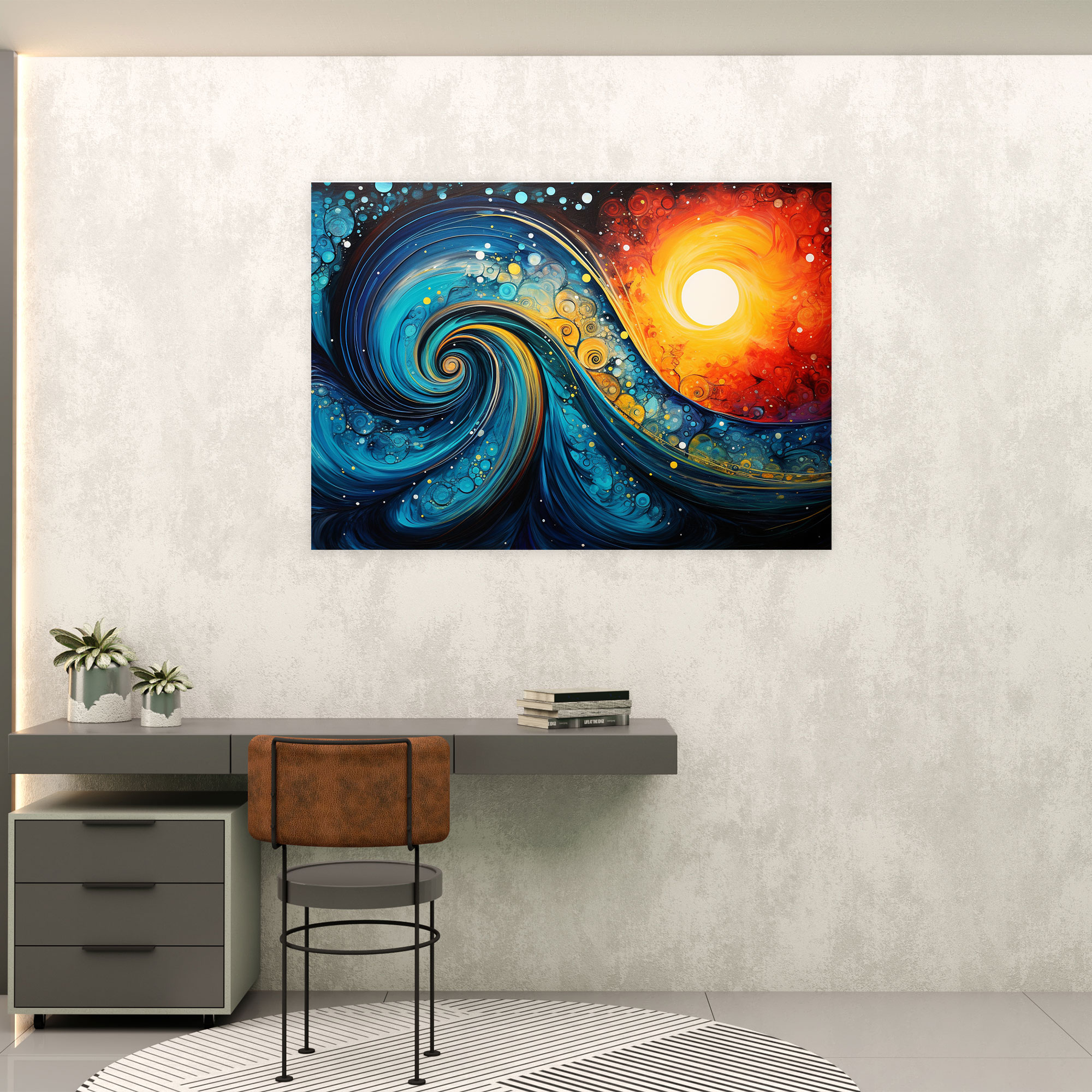 Kosmisches Horoskop Leinwandbild - Horoskop lebendige Farben Leinwand Wohnkultur
