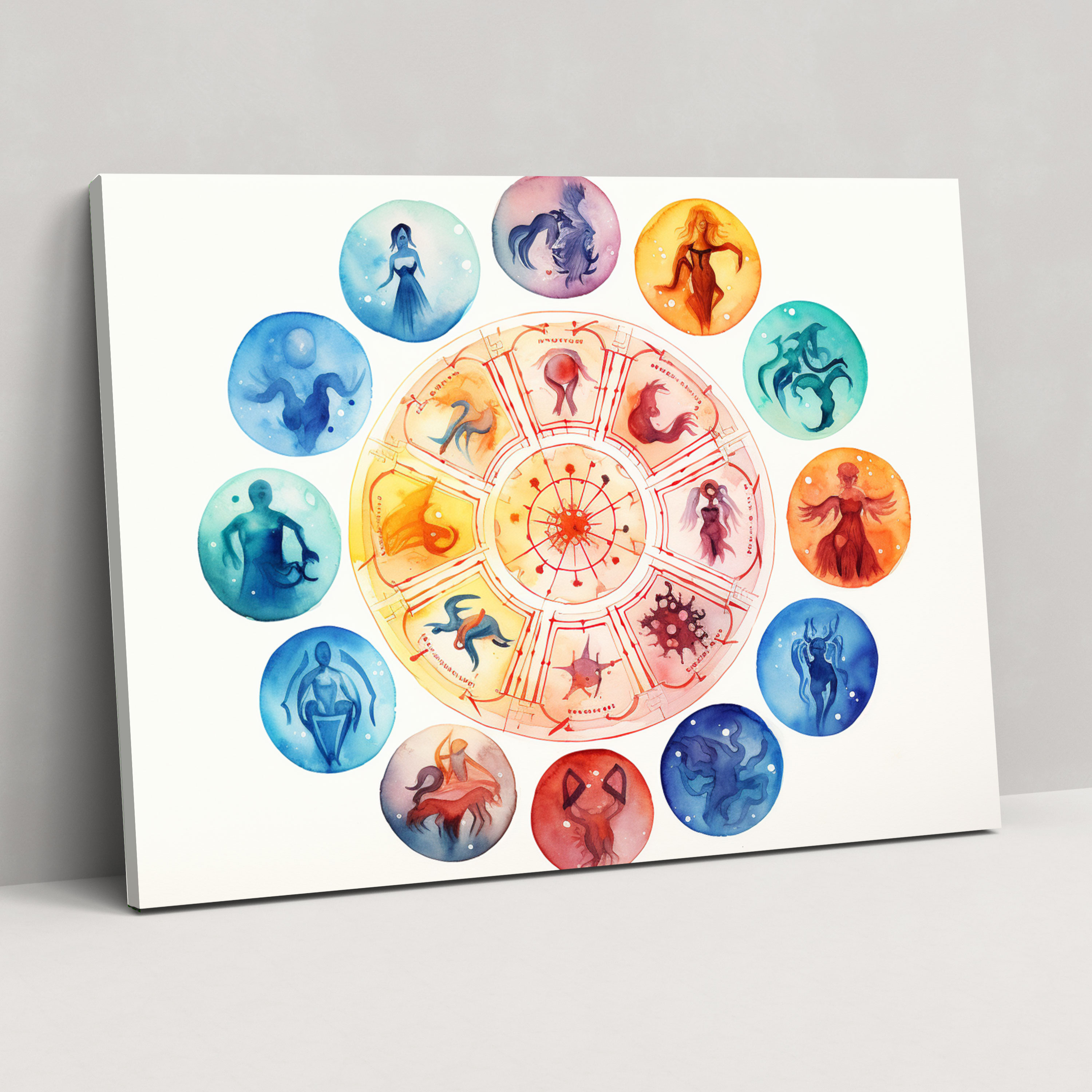 Zodiac Signs Wall Art - Horoscope, Canvas Print, Soft Tones, Canvas Wall Art